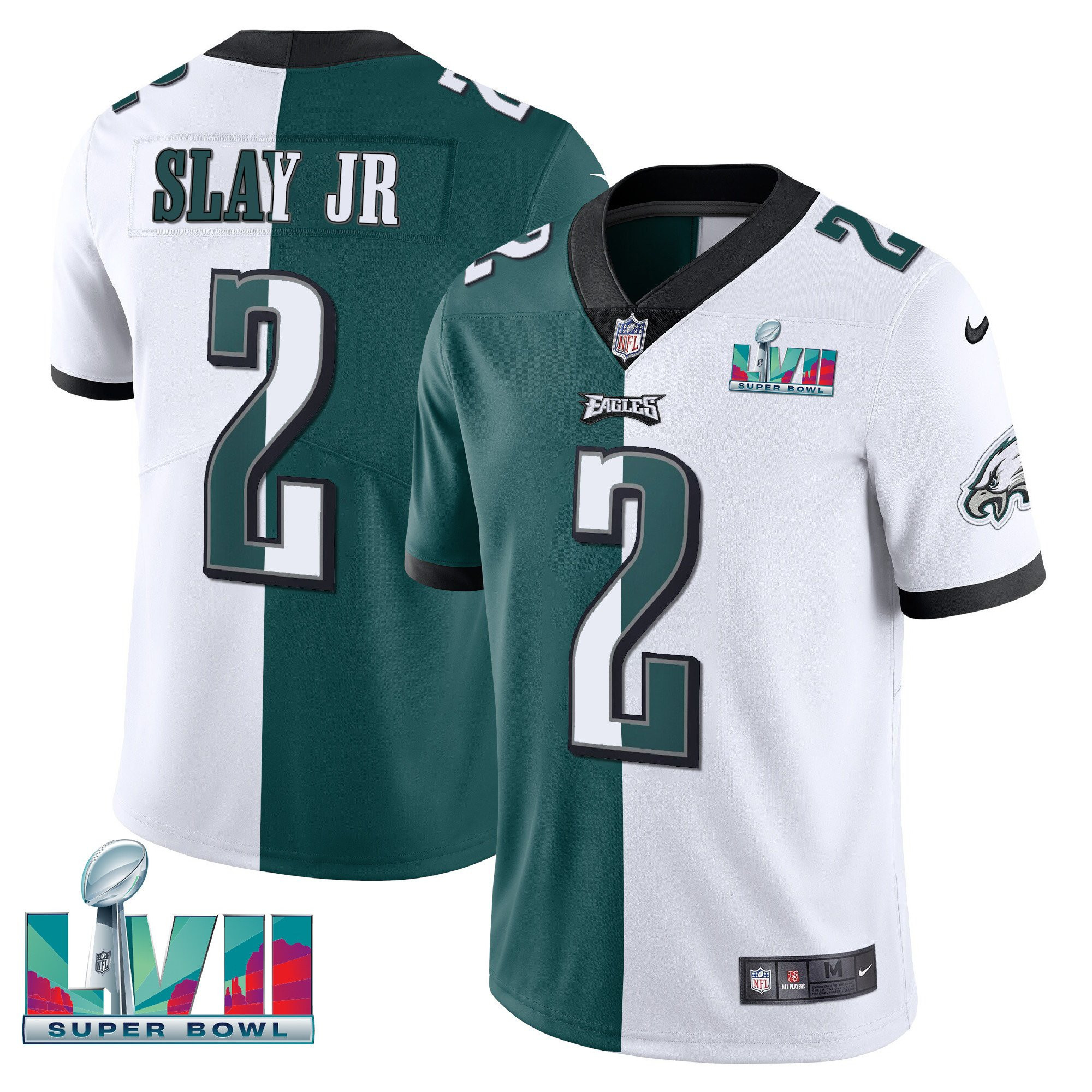 Darius Slay Jr. Men's Philadelphia Eagles Super Bowl Patch Vapor Split Jersey - All Stitched