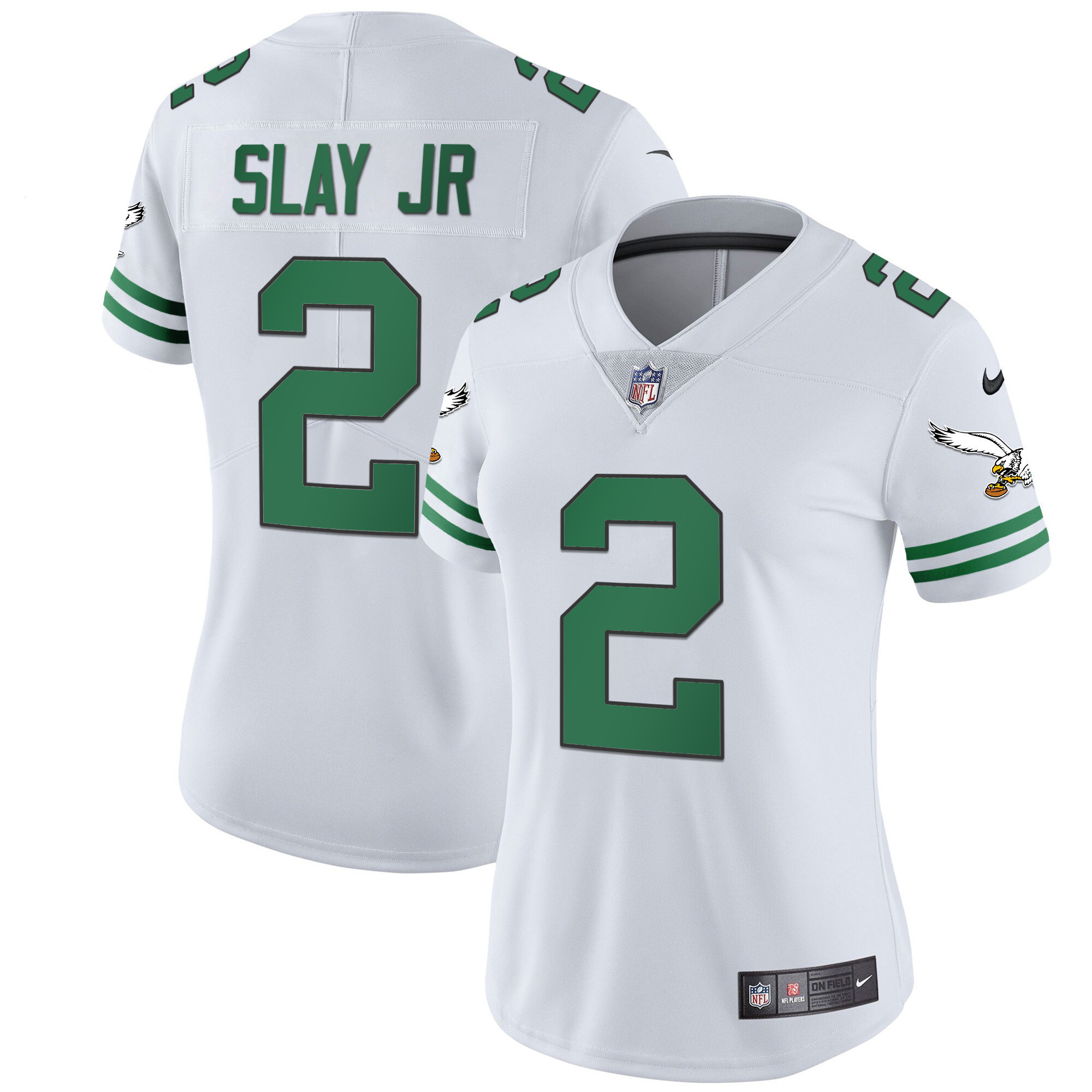 Darius Slay Jr. Women's Philadelphia Eagles Gold & Kelly Vapor Kelly White Jersey - All Stitched