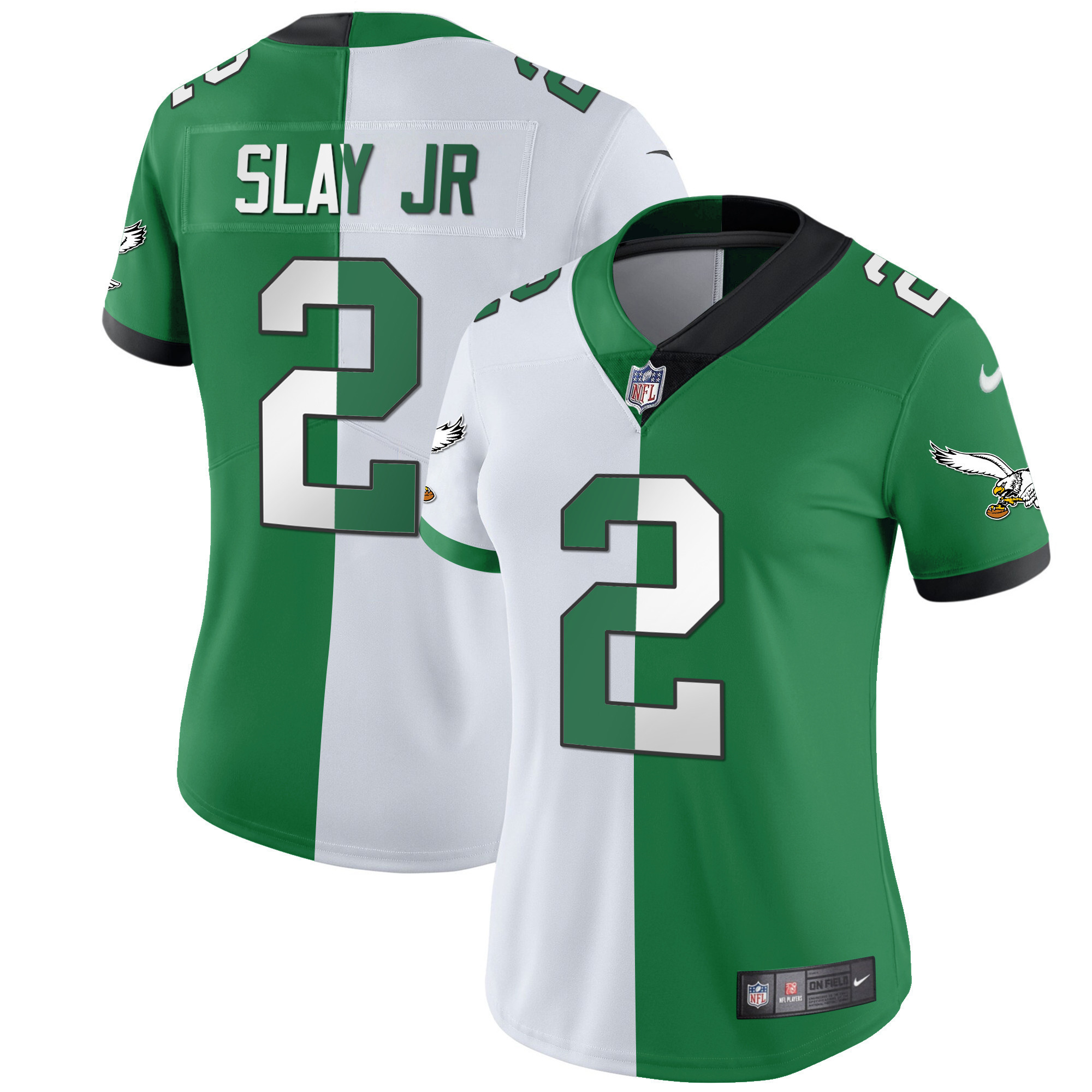 Darius Slay Jr. Women's Philadelphia Eagles Gold & Kelly Vapor Split Jersey - All Stitched
