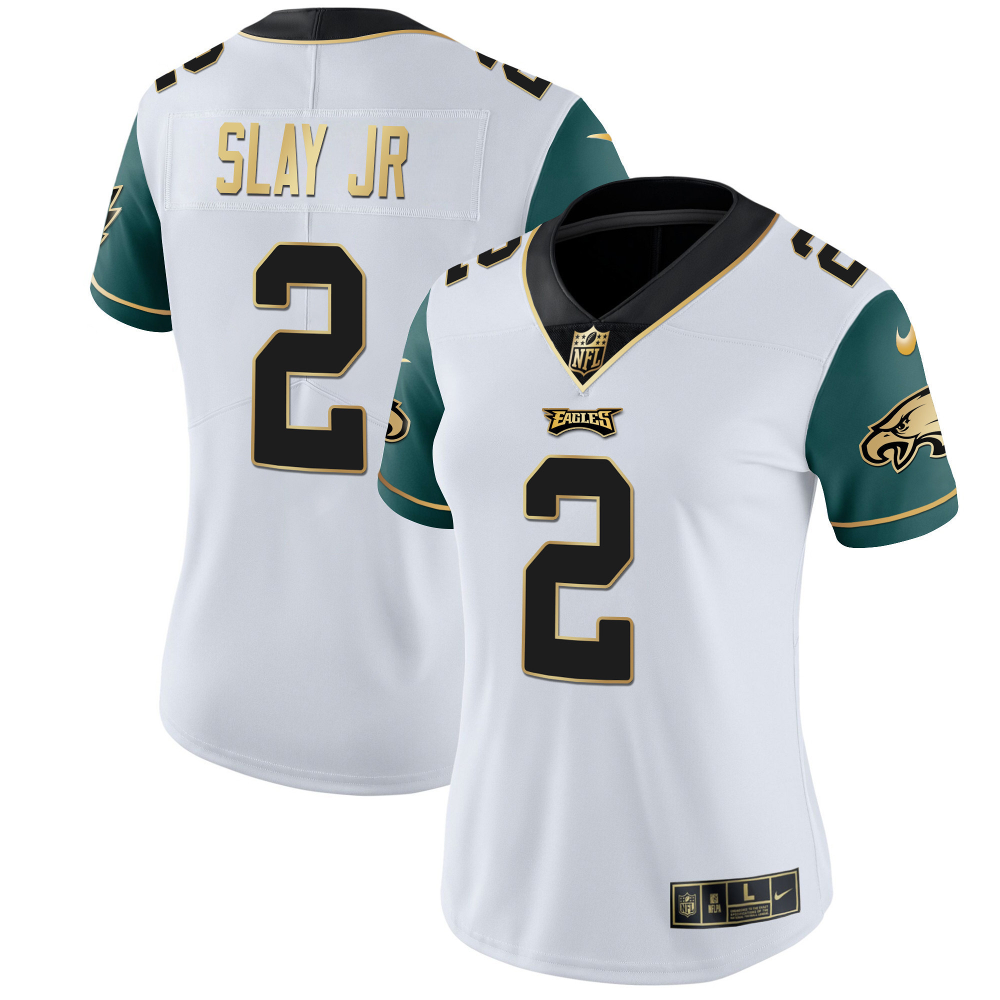 Darius Slay Jr. Women's Philadelphia Eagles Gold & Split Vapor - All Stitched Green Sleeves Jersey - All Stitched