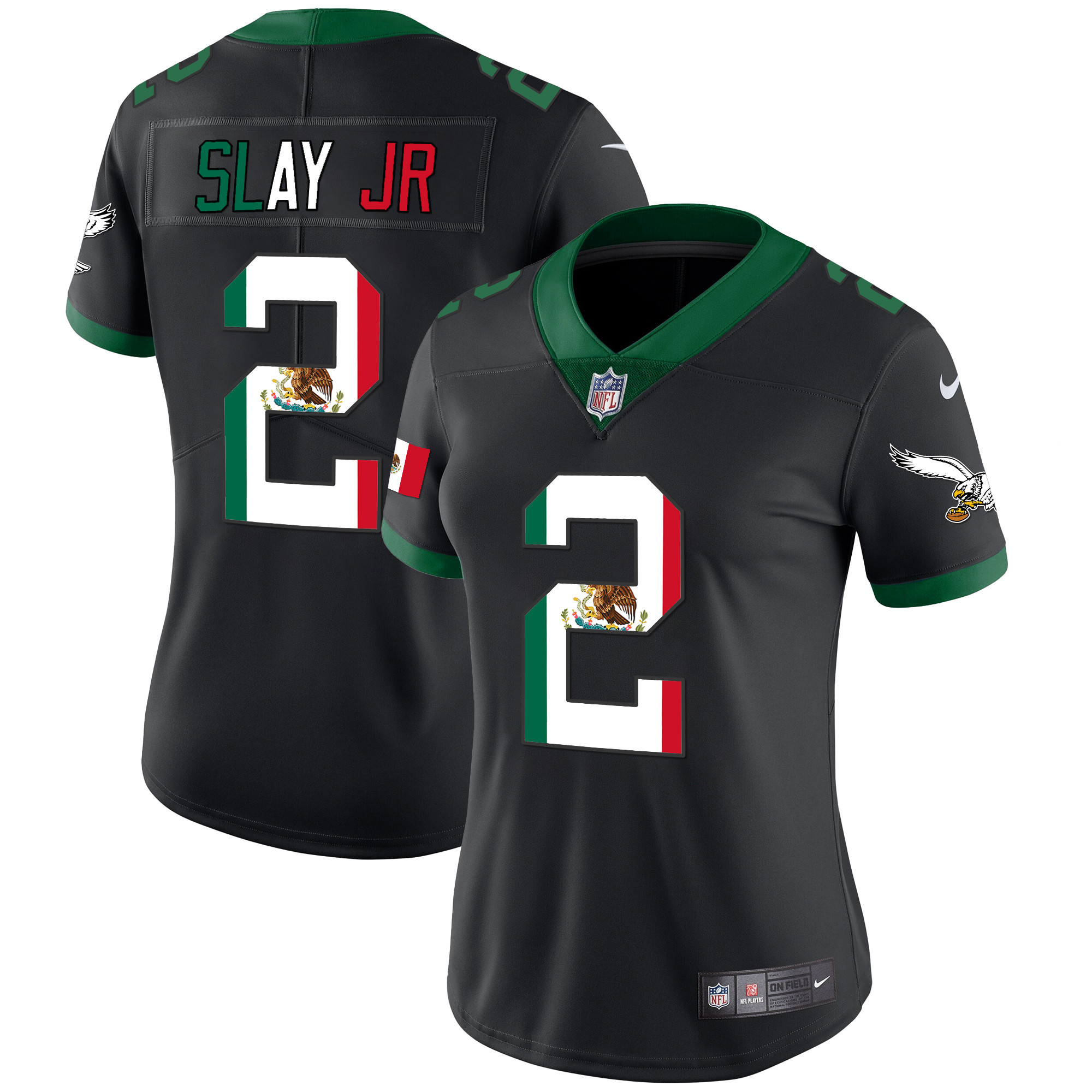 Darius Slay Jr. Women's Philadelphia Eagles Mexico Gold & Kelly Vapor Kelly Black Jersey - All Stitched