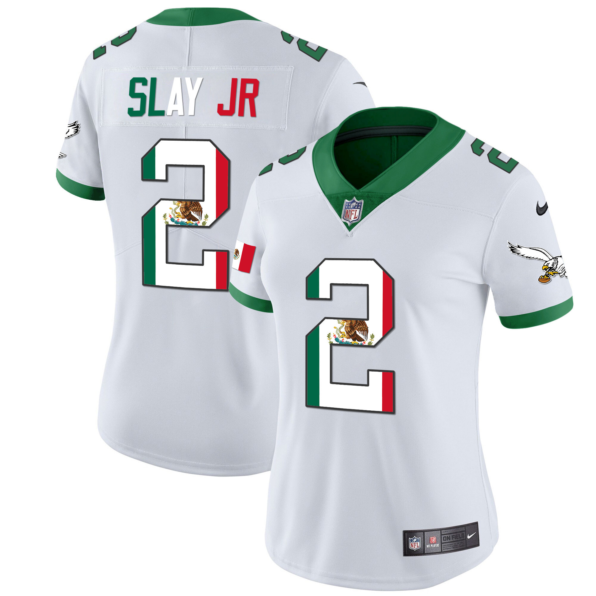 Darius Slay Jr. Women's Philadelphia Eagles Mexico Gold & Kelly Vapor Kelly White Jersey - All Stitched