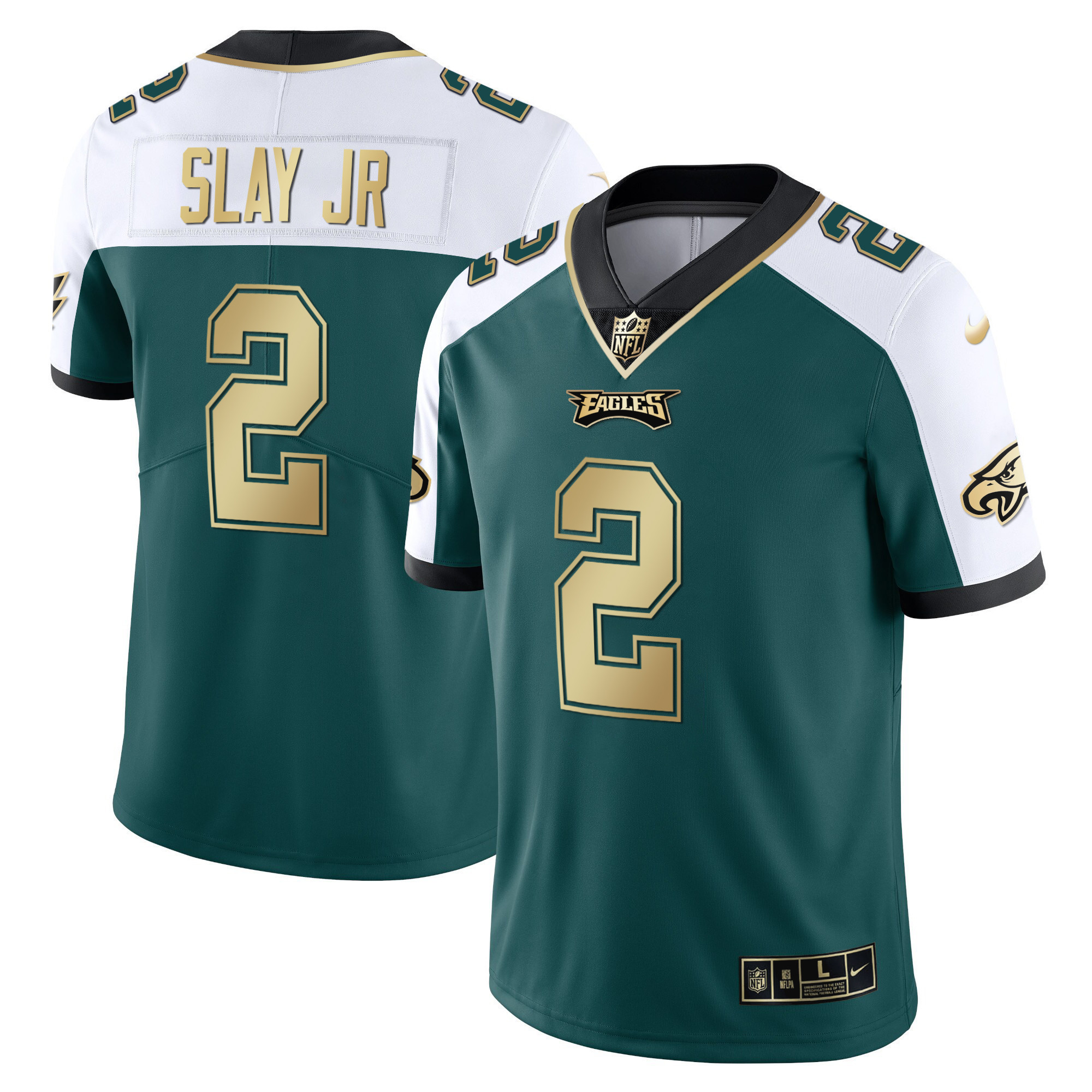 Darius Slay Jr. Youth's Philadelphia Eagles Gold & Split Vapor - All Stitched Alternate Green Jersey - All Stitched