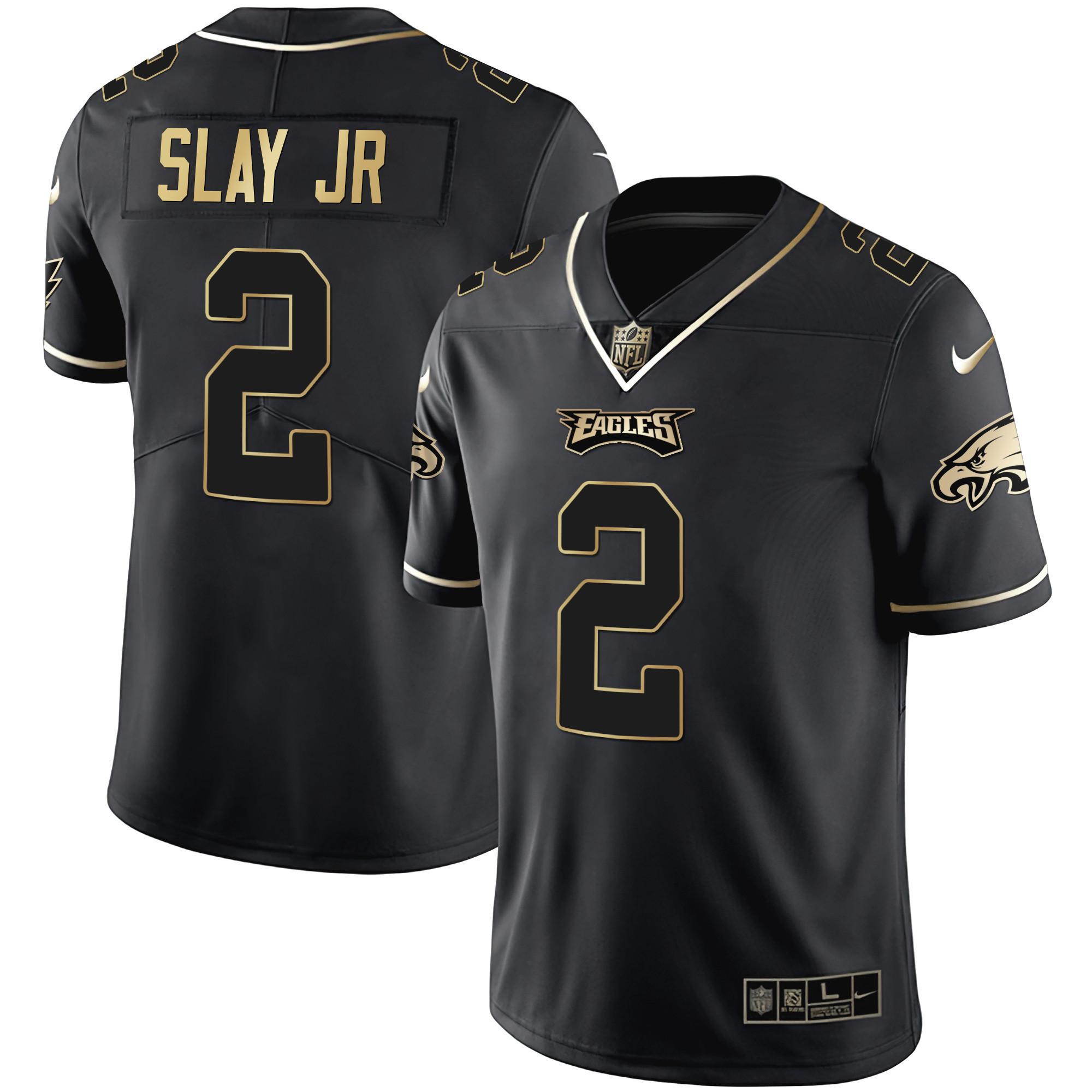 Darius Slay Jr. Youth's Philadelphia Eagles Gold & Split Vapor - All Stitched Black Gold Jersey - All Stitched