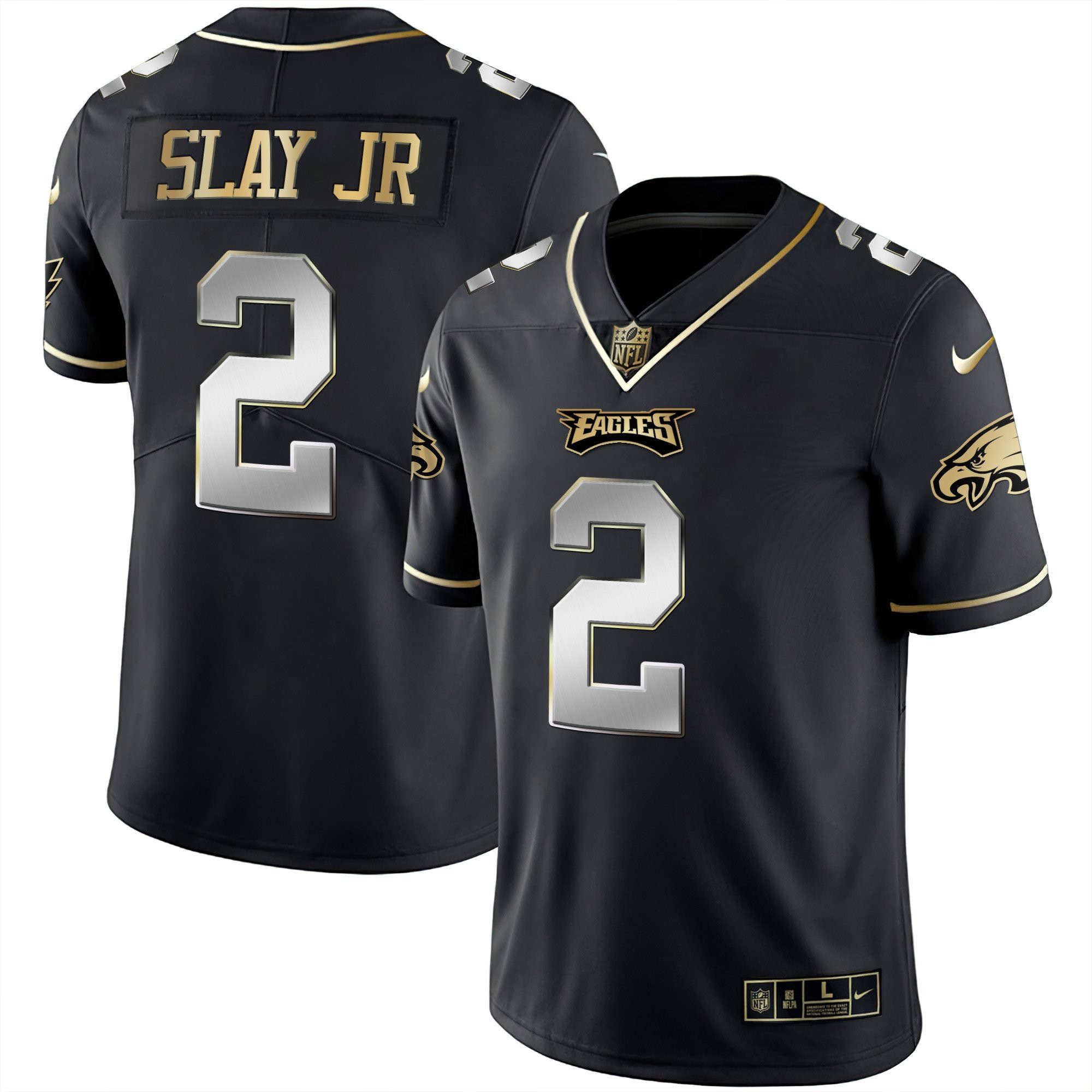 Darius Slay Jr. Youth's Philadelphia Eagles Gold & Split Vapor - All Stitched Black Limited Jersey - All Stitched