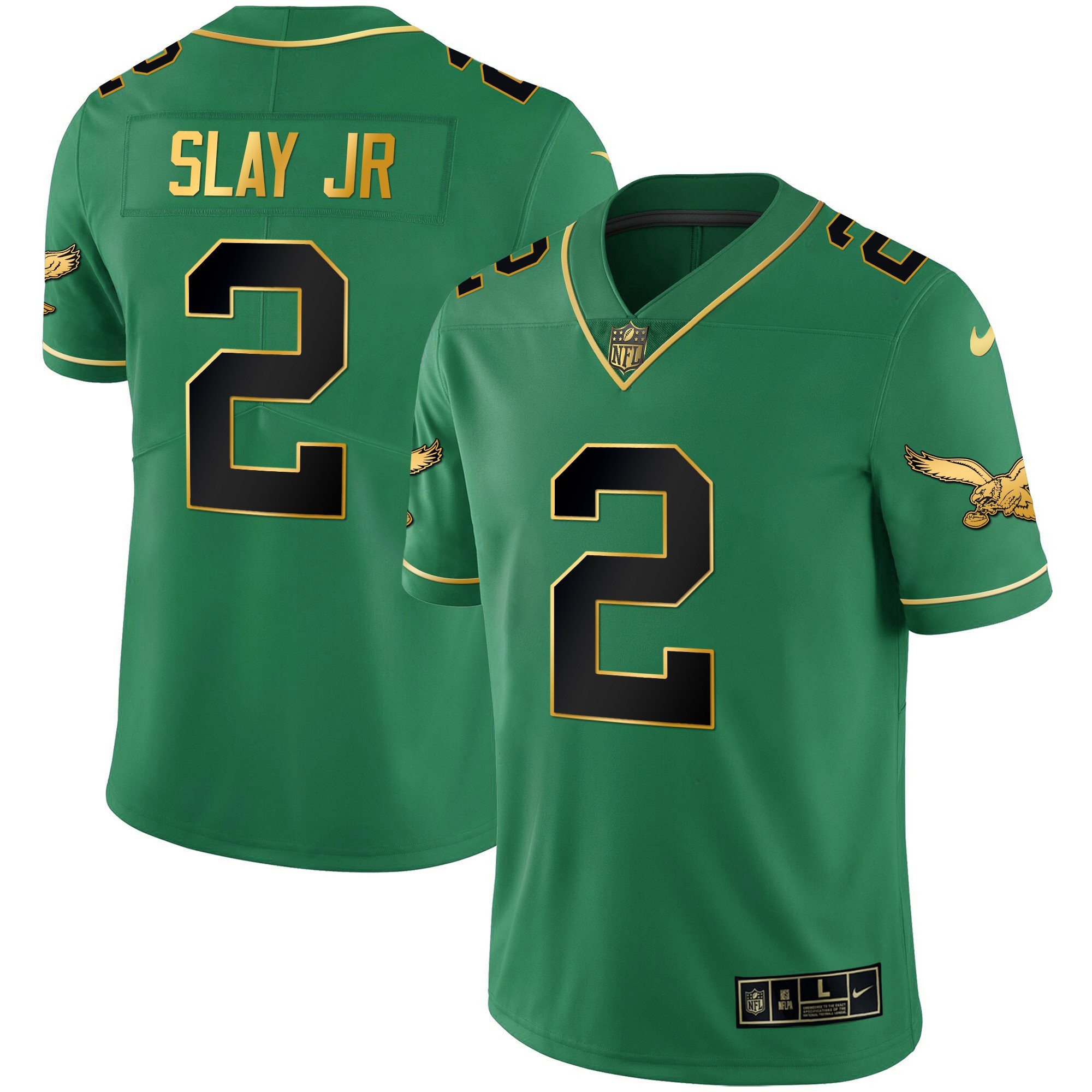Darius Slay Jr. Youth's Philadelphia Eagles Kelly Green Gold Black Kelly Jersey - All Stitched