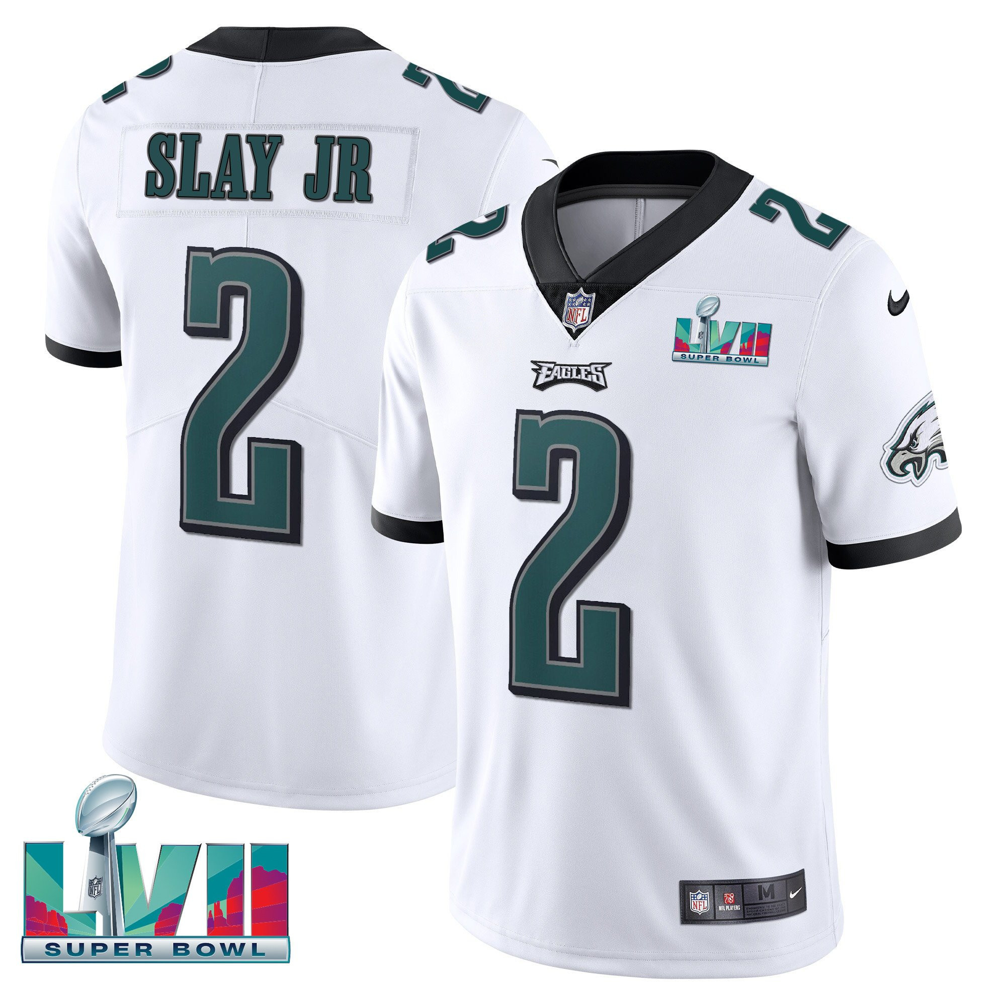 Darius Slay Jr. Youth's Philadelphia Eagles Super Bowl Patch Vapor White Jersey - All Stitched