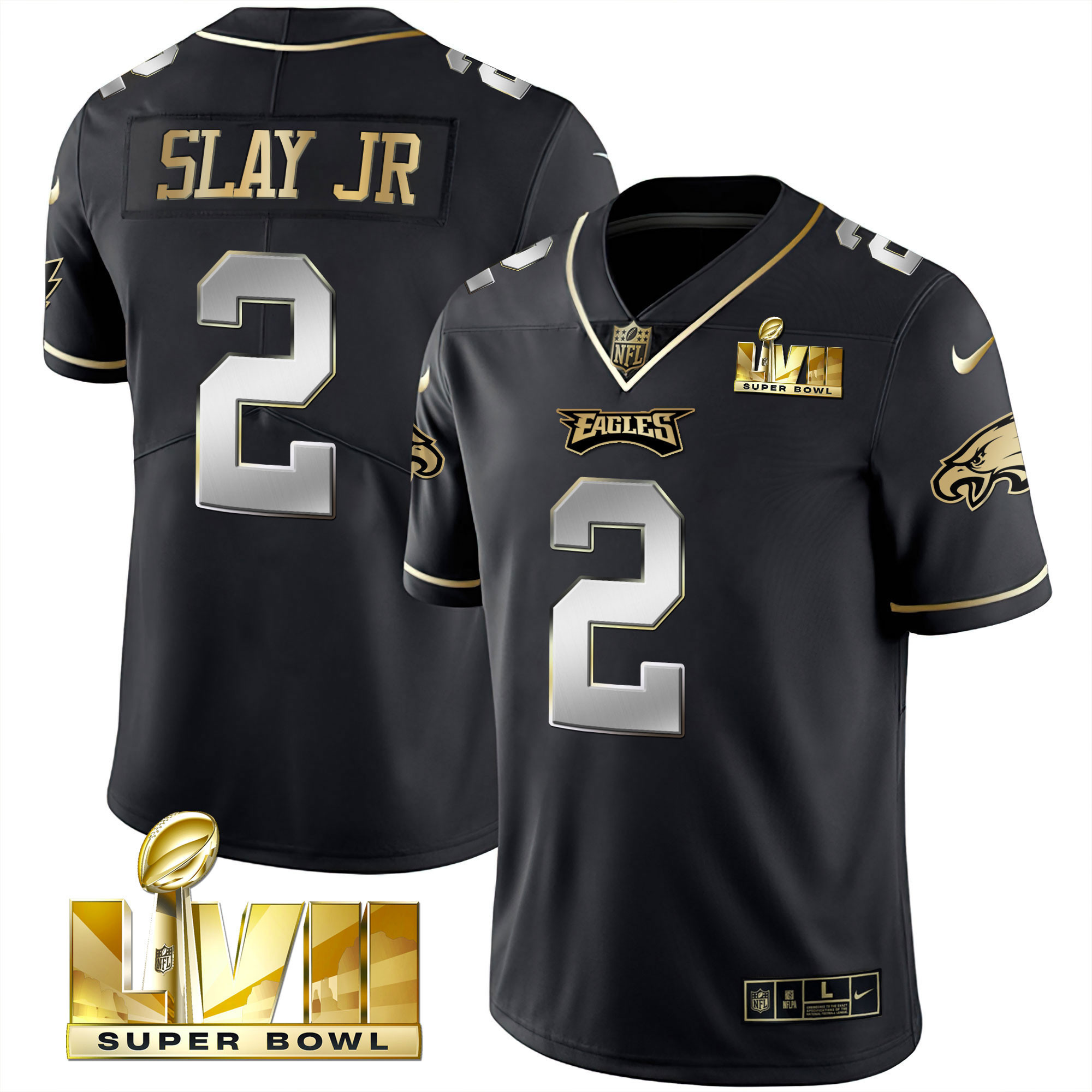Darius Slay Jr. Youth's Philadelphia Eagles Super Bowl Vapor Gold Black Limited Jersey - All Stitched
