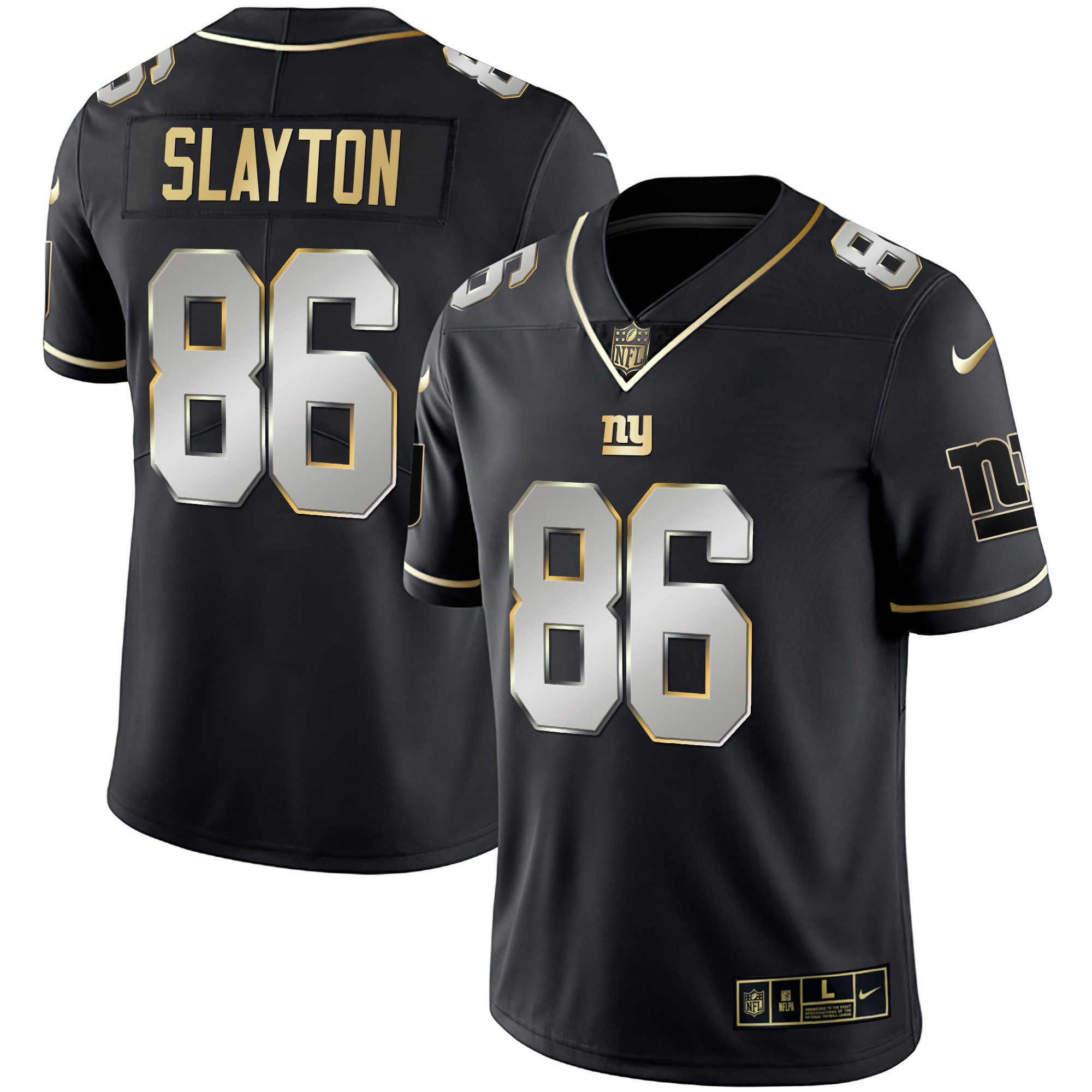 Darius Slayton Men's New York Giants Vapor Gold Black Limited Jersey - All Stitched