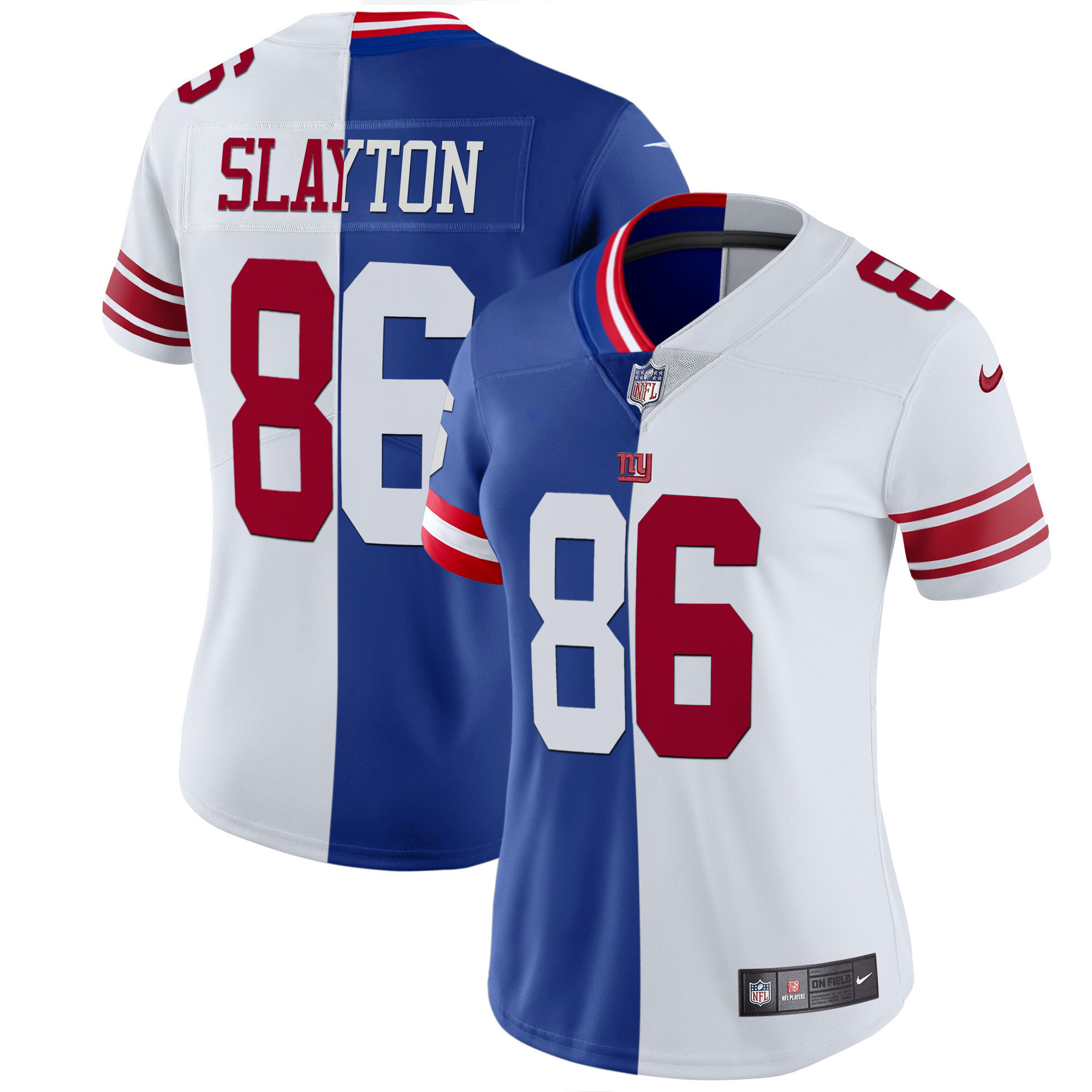 Darius Slayton Women's New York Giants Split Vapor Royal White Jersey - All Stitched