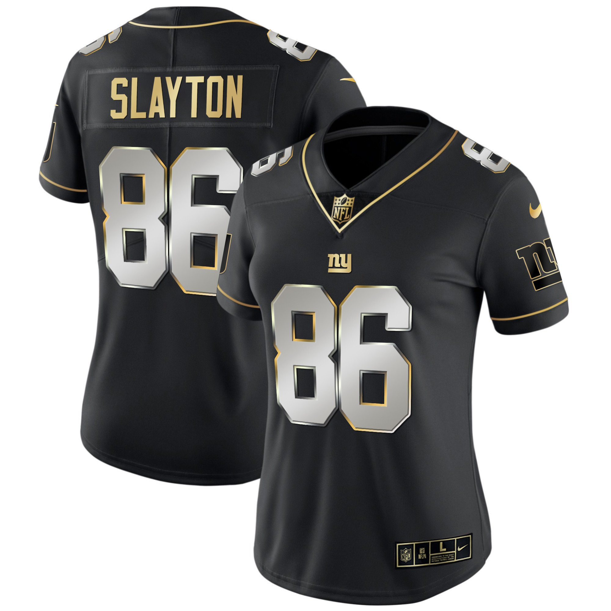 Darius Slayton Women's New York Giants Vapor Gold Black Limited Jersey - All Stitched