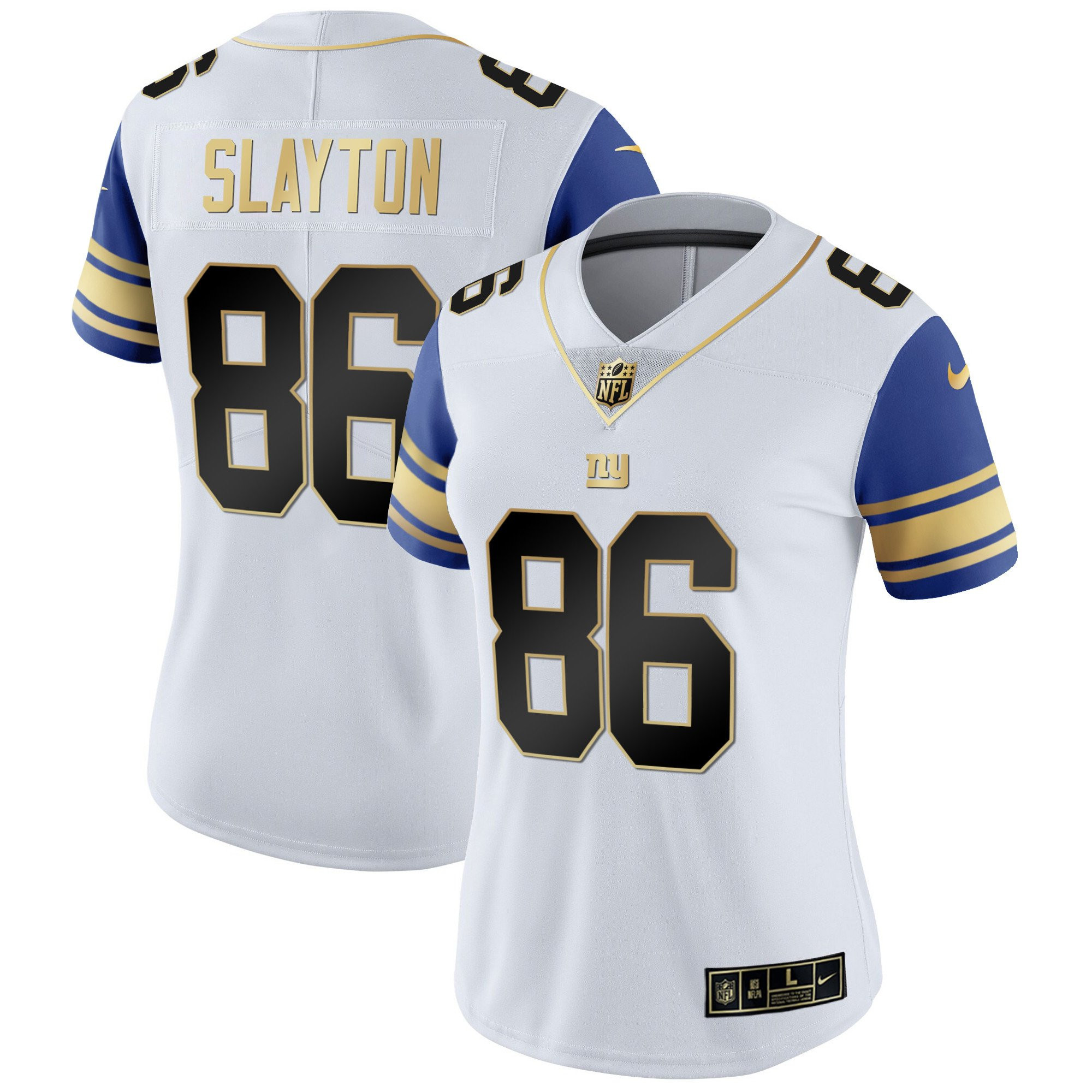 Darius Slayton Women's New York Giants Vapor Gold Color Sleeve Jersey - All Stitched