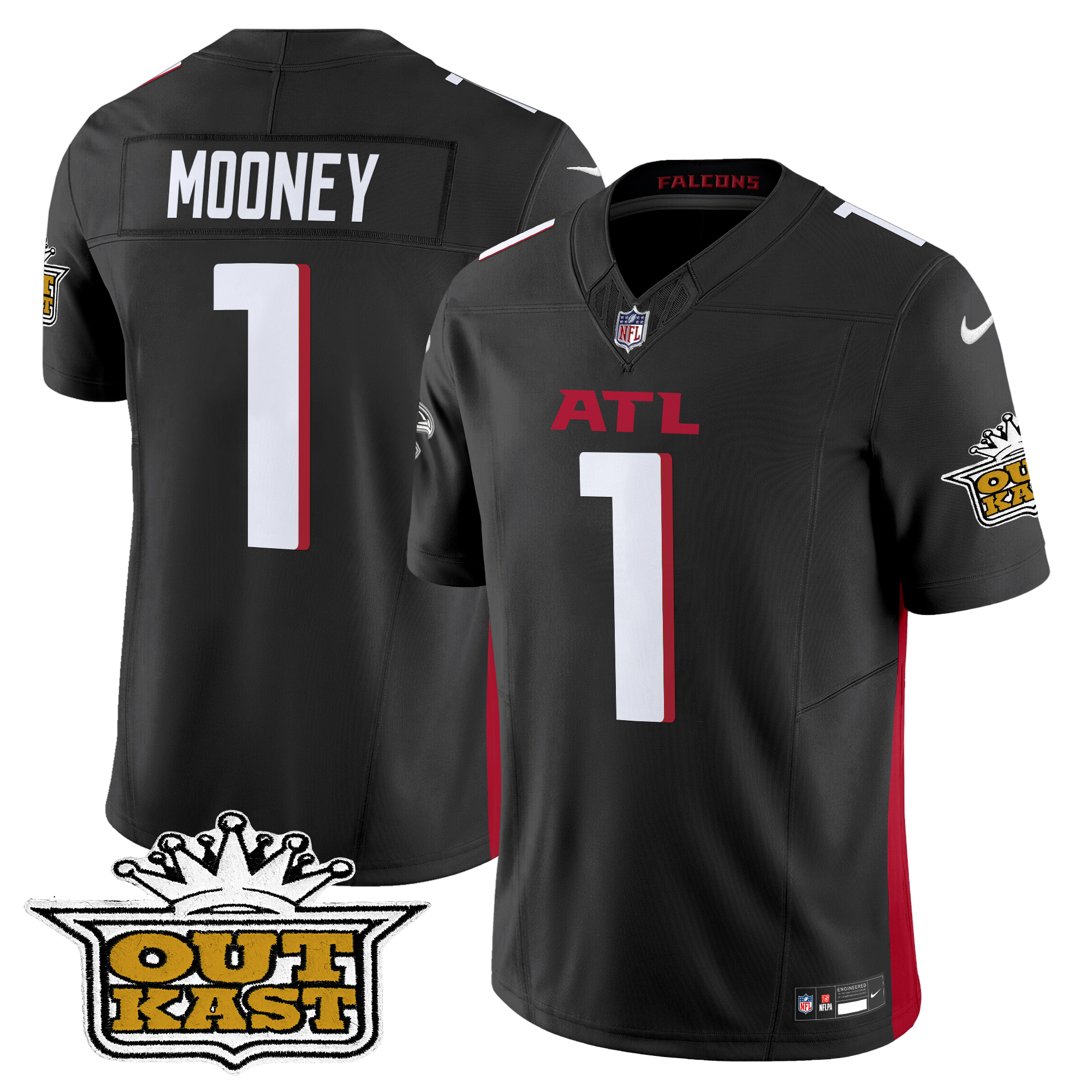 Darnell Mooney Men's Outkast x Atlanta Falcons 2024 Vapor Limited Black Jersey - All Stitched
