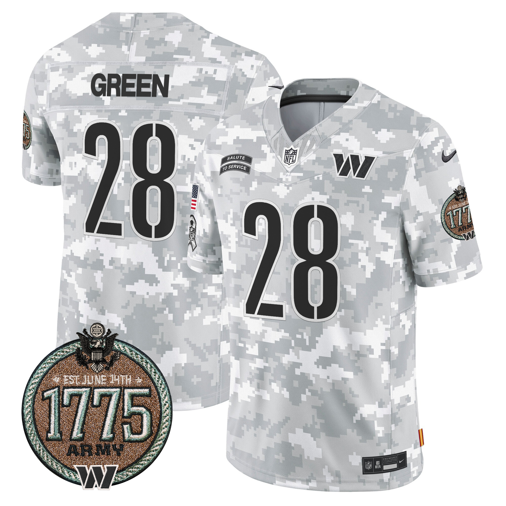 Darrell Green Men's Washington Commanders 2024 Salute to Service Establishment Year Patch Vapor Limited Army Jersey - All Stitched