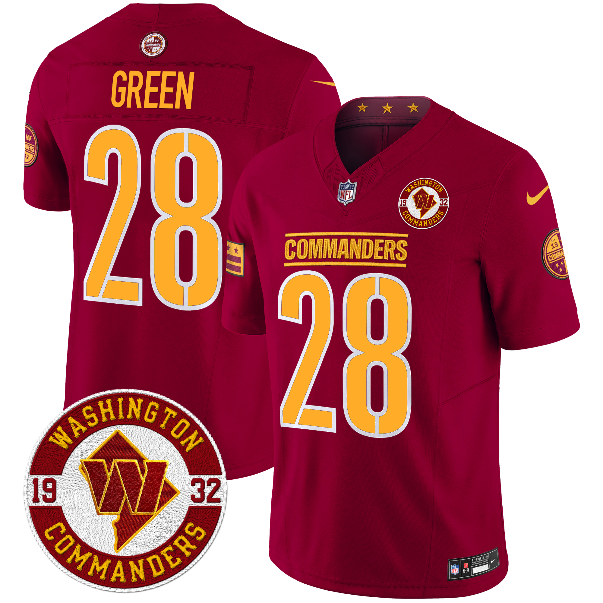 Darrell Green Men's Washington Commanders 2024 Vapor Limited Burgundy Jersey - All Stitched