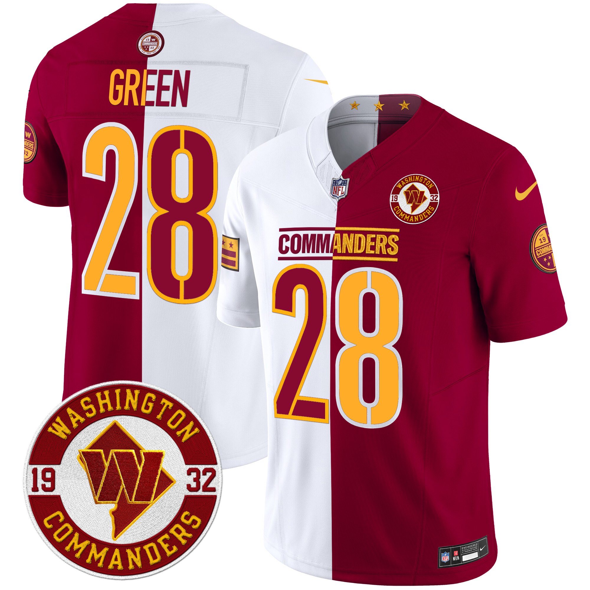 Darrell Green Men's Washington Commanders 2024 Vapor Limited Half Jersey - All Stitched