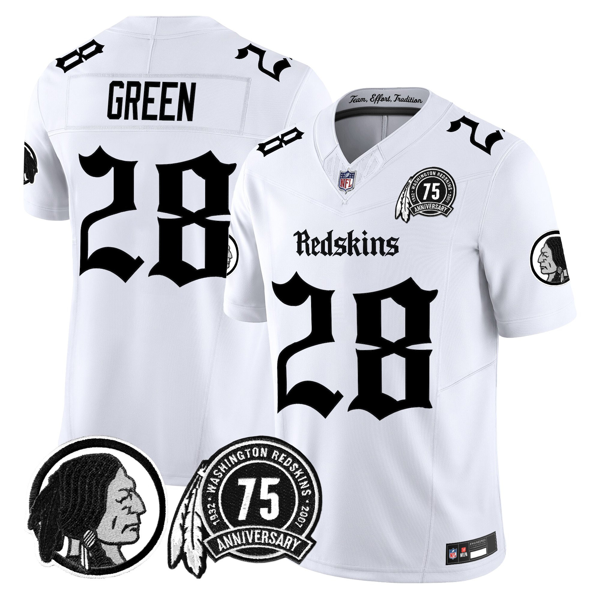 Darrell Green Men's Washington Commanders 'Gothic Capital Edition' Vapor Limited White Jersey - All Stitched