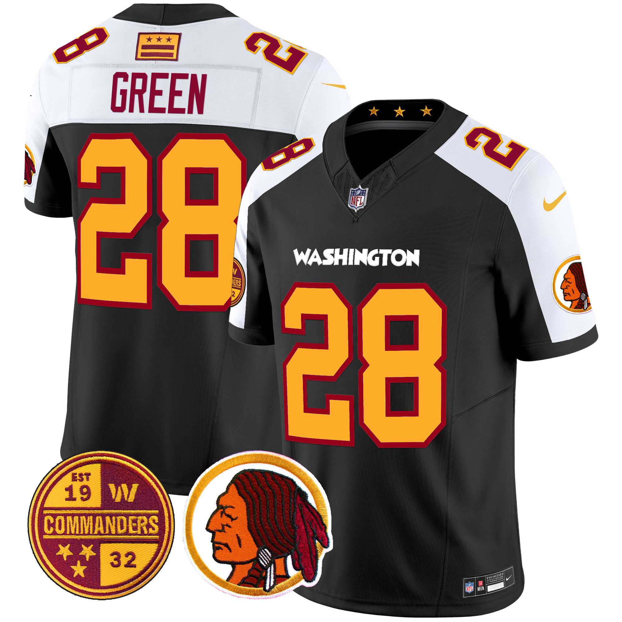 Darrell Green Men's Washington Half Washington Redskins & Washington Commanders Vapor Limited Black Alternate Jersey - All Stitched