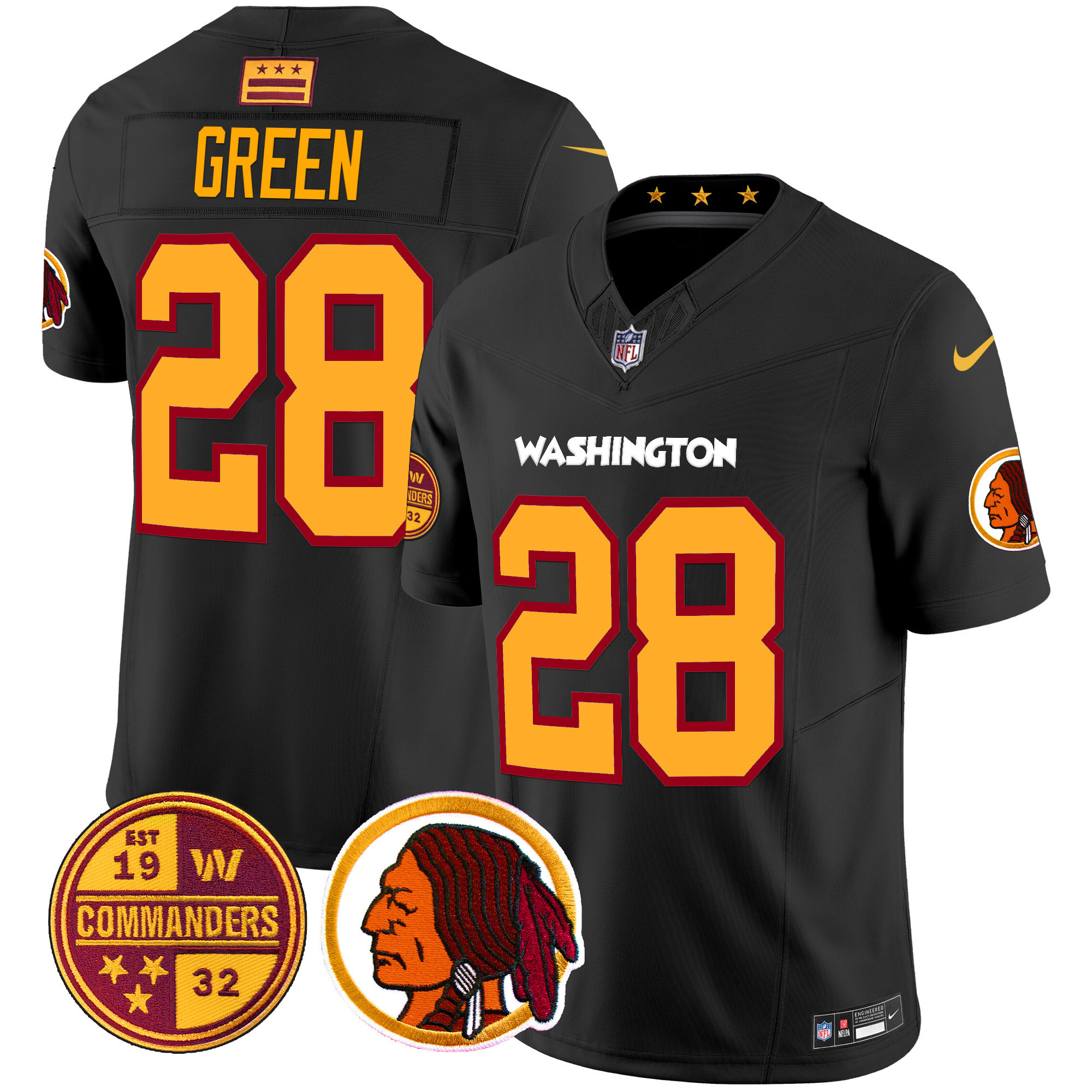 Darrell Green Men's Washington Half Washington Redskins & Washington Commanders Vapor Limited Black Jersey - All Stitched