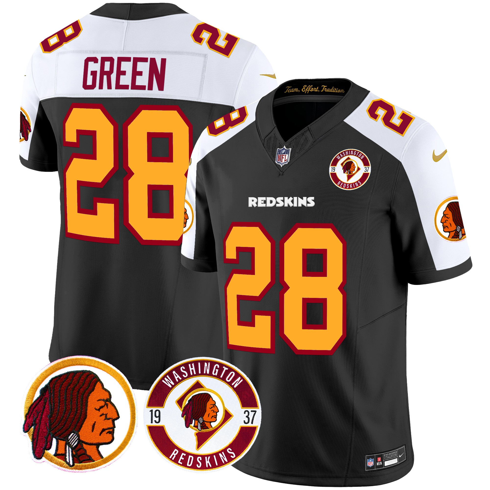 Darrell Green Men's Washington Redskins 2024 Vapor Limited Black Alternate Jersey - All Stitched