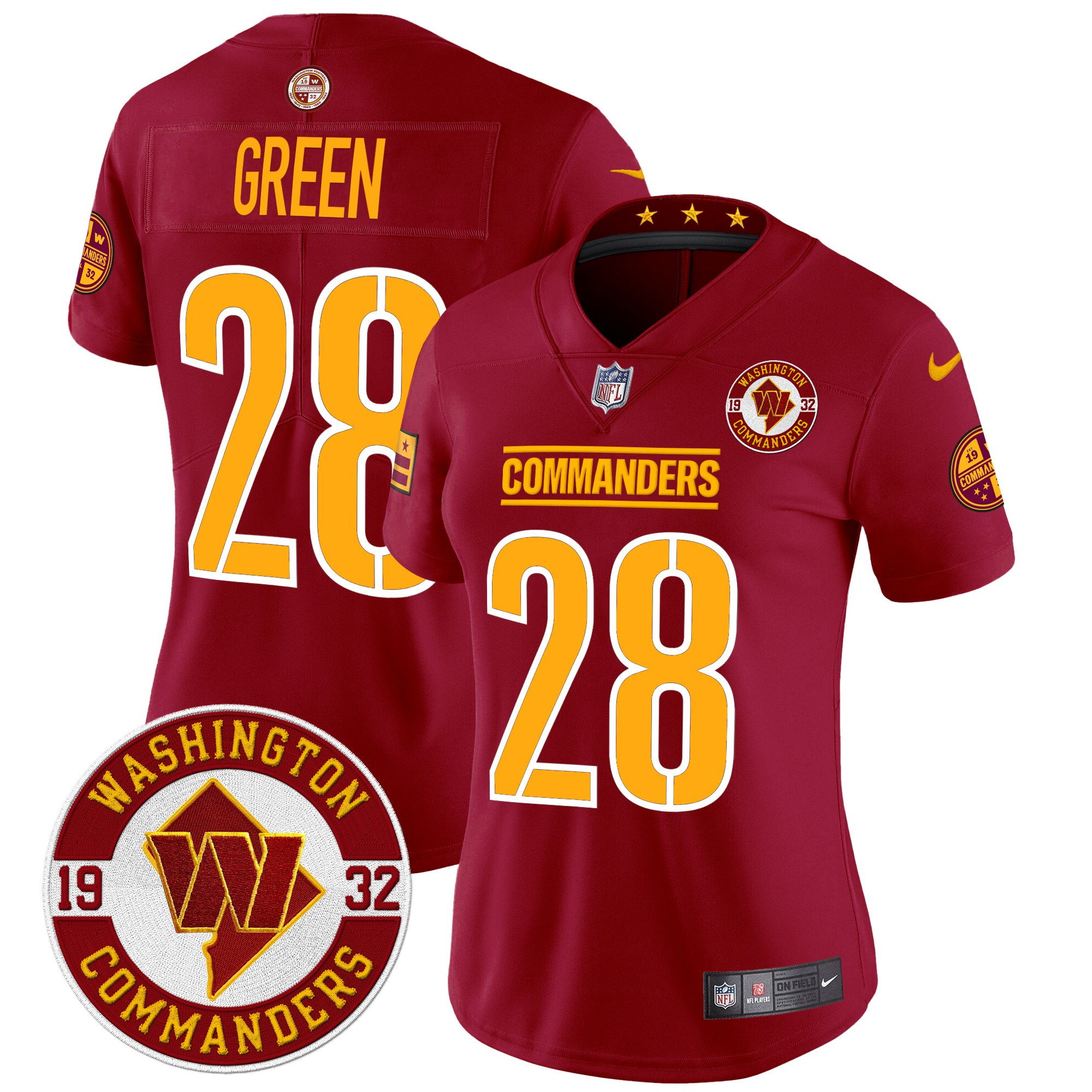 Darrell Green Women's Washington Commanders 2024 Vapor Limited Burgundy Jersey - All Stitched