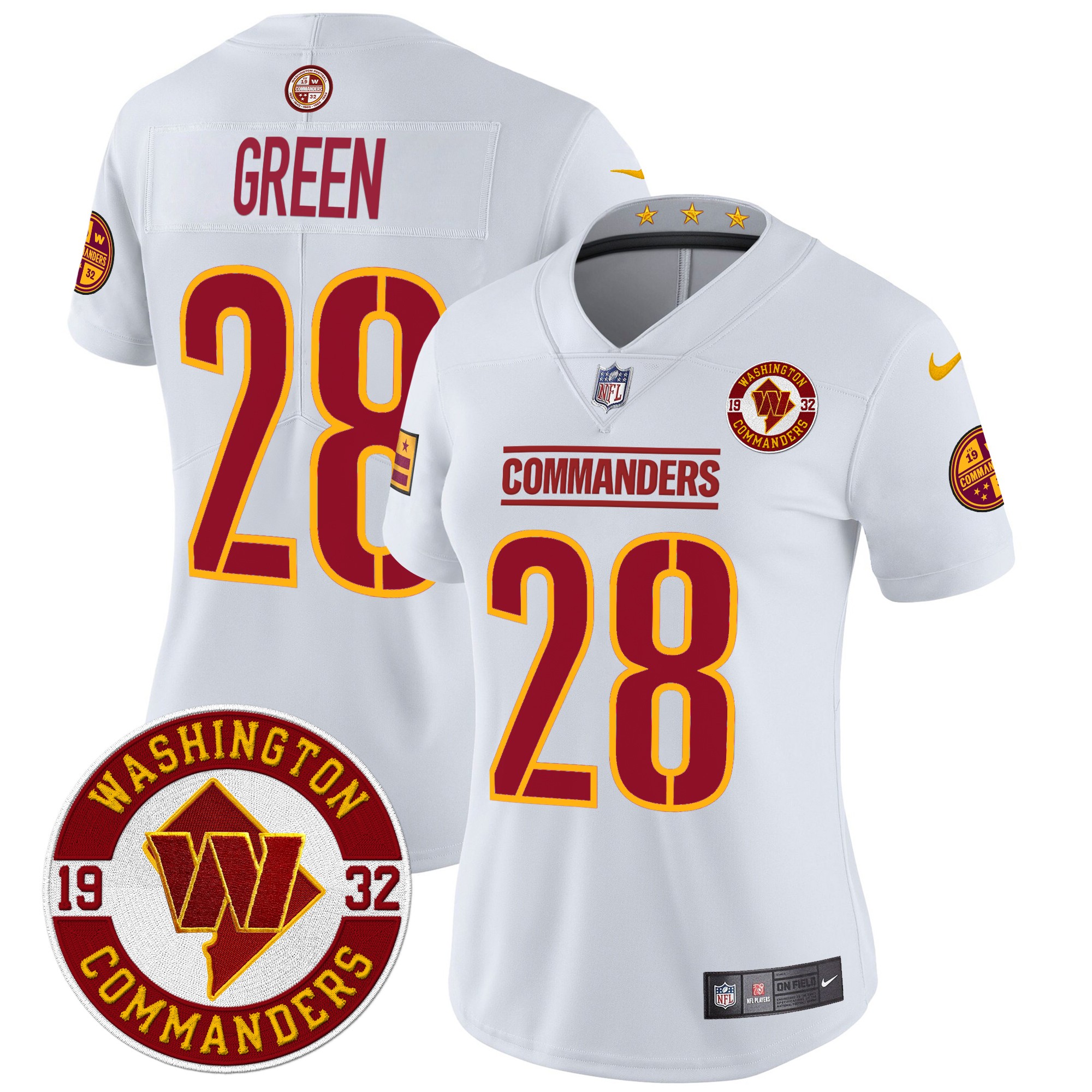 Darrell Green Women's Washington Commanders 2024 Vapor Limited White Jersey - All Stitched