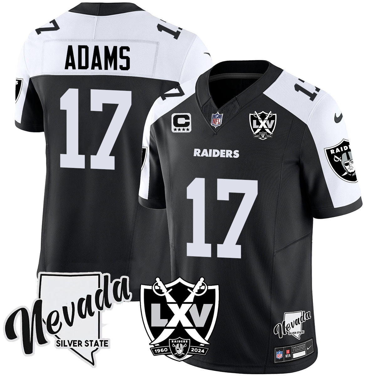 Davante Adams Men's Las Vegas Raiders 2024 Vapor Limited Black Alternate Jersey - All Stitched