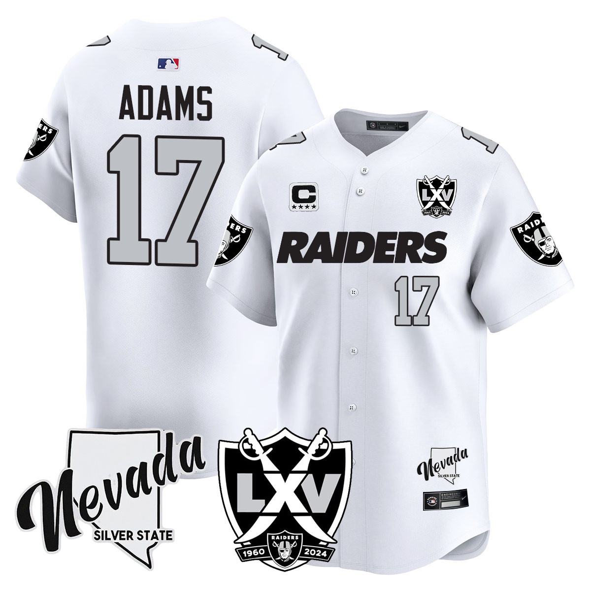 Davante Adams Men's Las Vegas Raiders 2024 Vapor Premier Limited White Jersey - All Stitched
