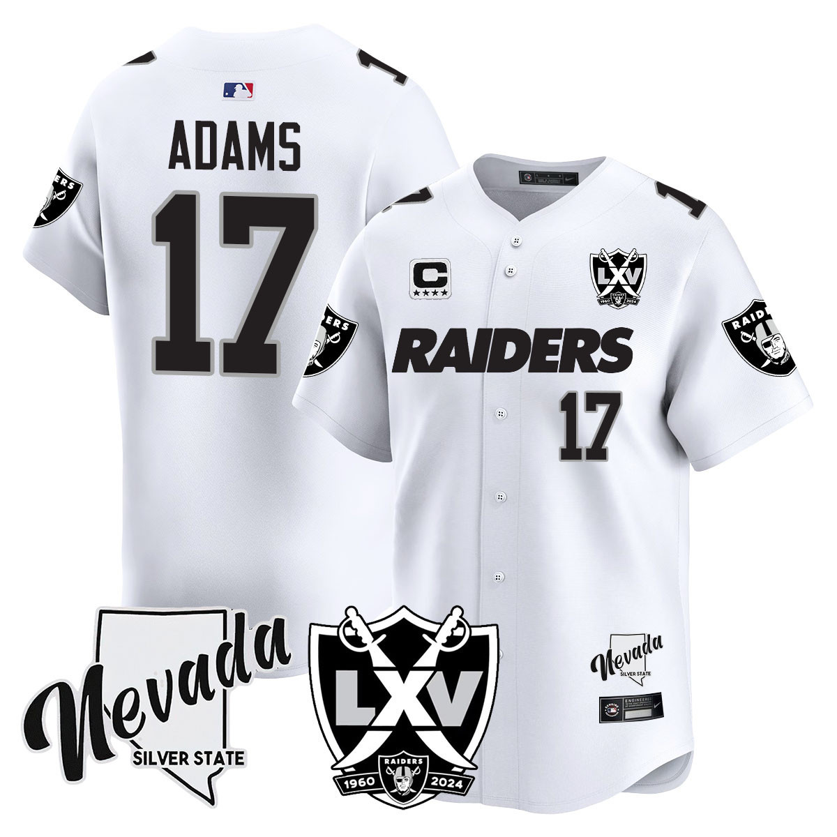 Davante Adams Men's Las Vegas Raiders 2024 Vapor Premier Limited White Limited Jersey - All Stitched