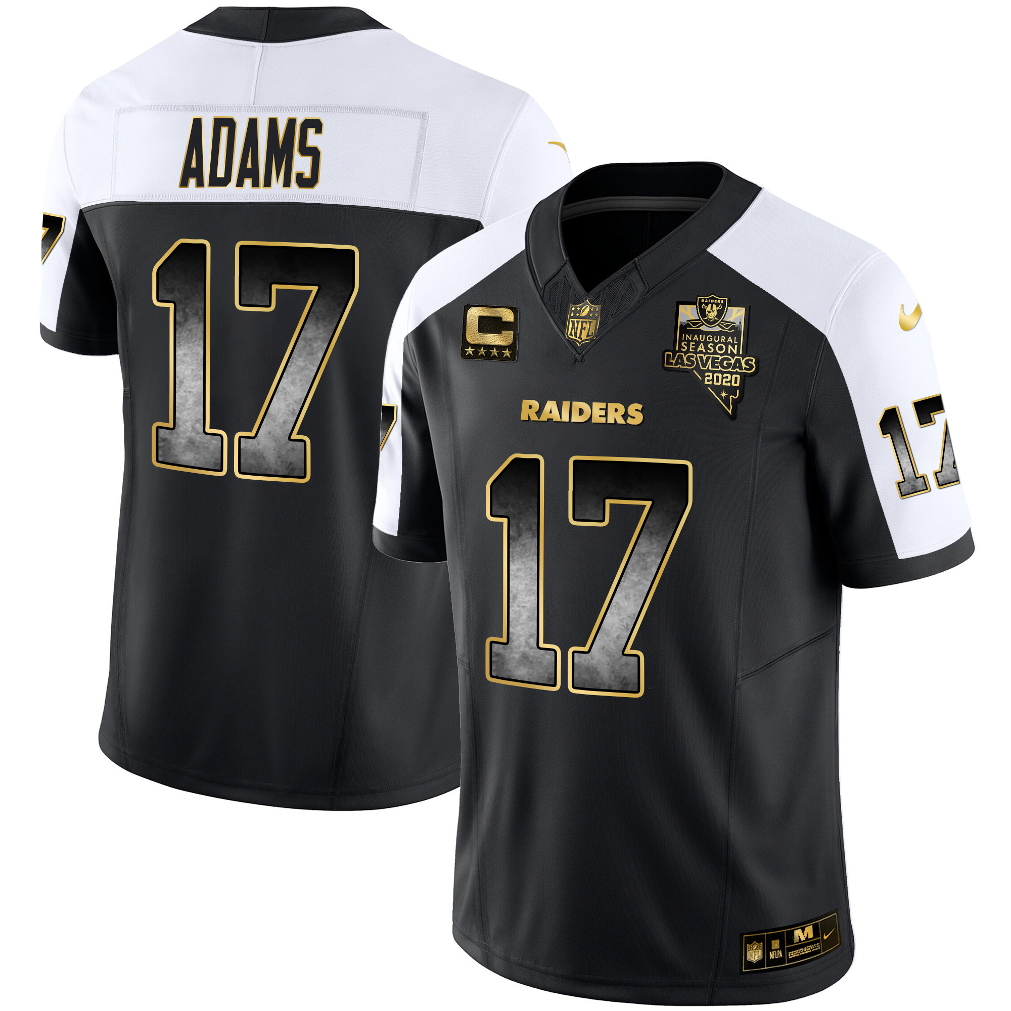 Davante Adams Men's Las Vegas Raiders Gold Arch Smoke Vapor Alternate Jersey - All Stitched
