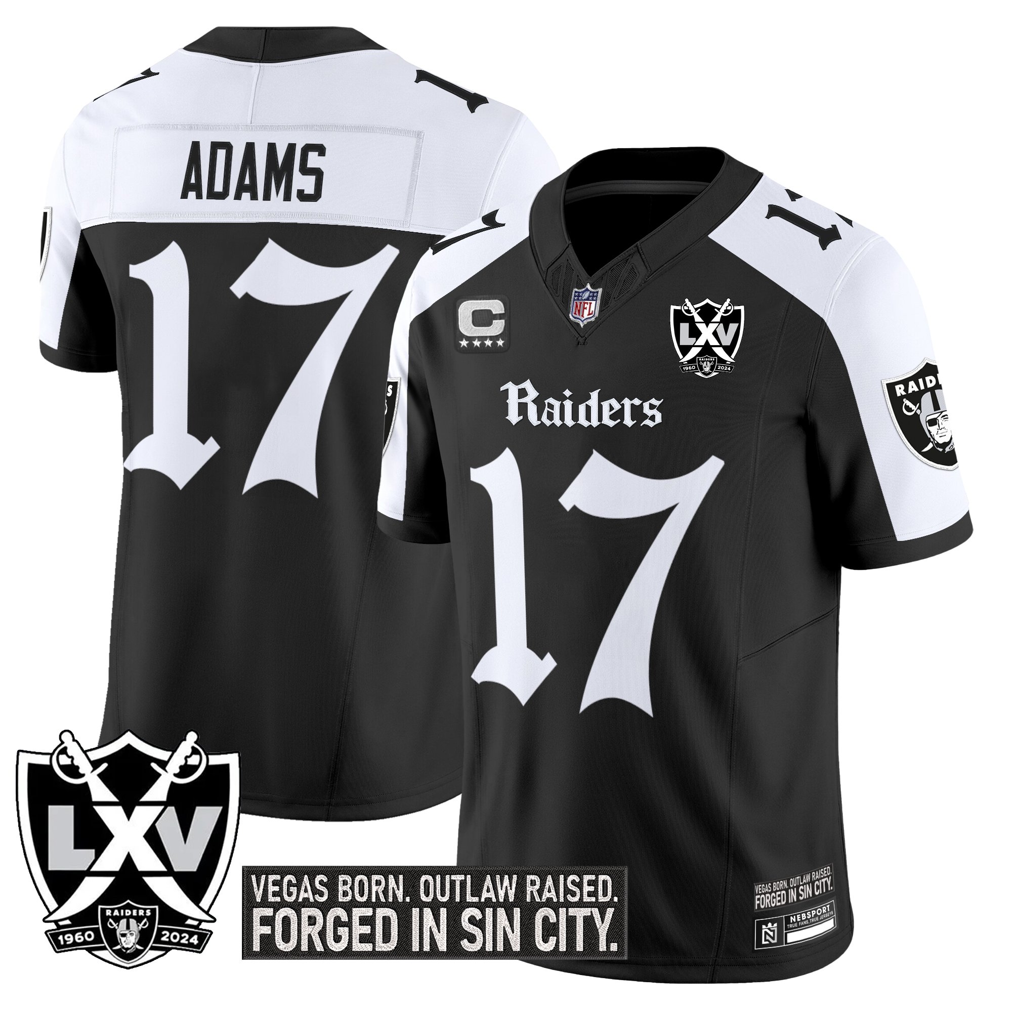 Davante Adams Men's Las Vegas Raiders 'Gothic Sin City Shadows Edition' Vapor Limited Altenate Jersey - All Stitched