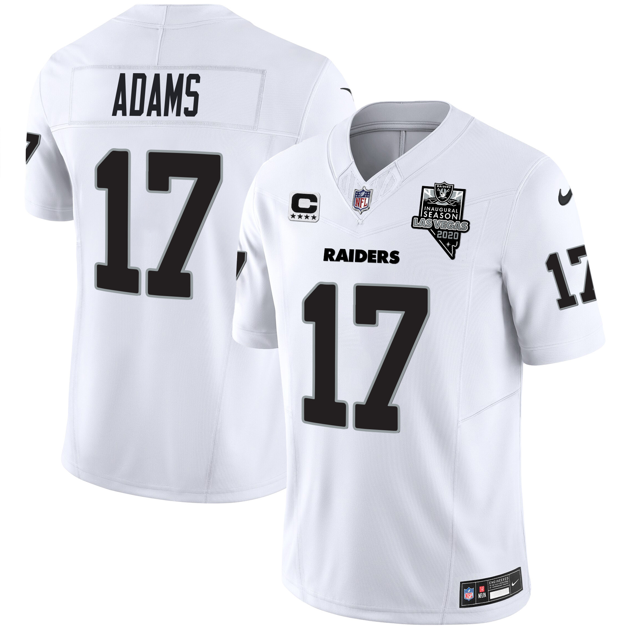 Davante Adams Men's Las Vegas Raiders Vapor Limited White Jersey - All Stitched