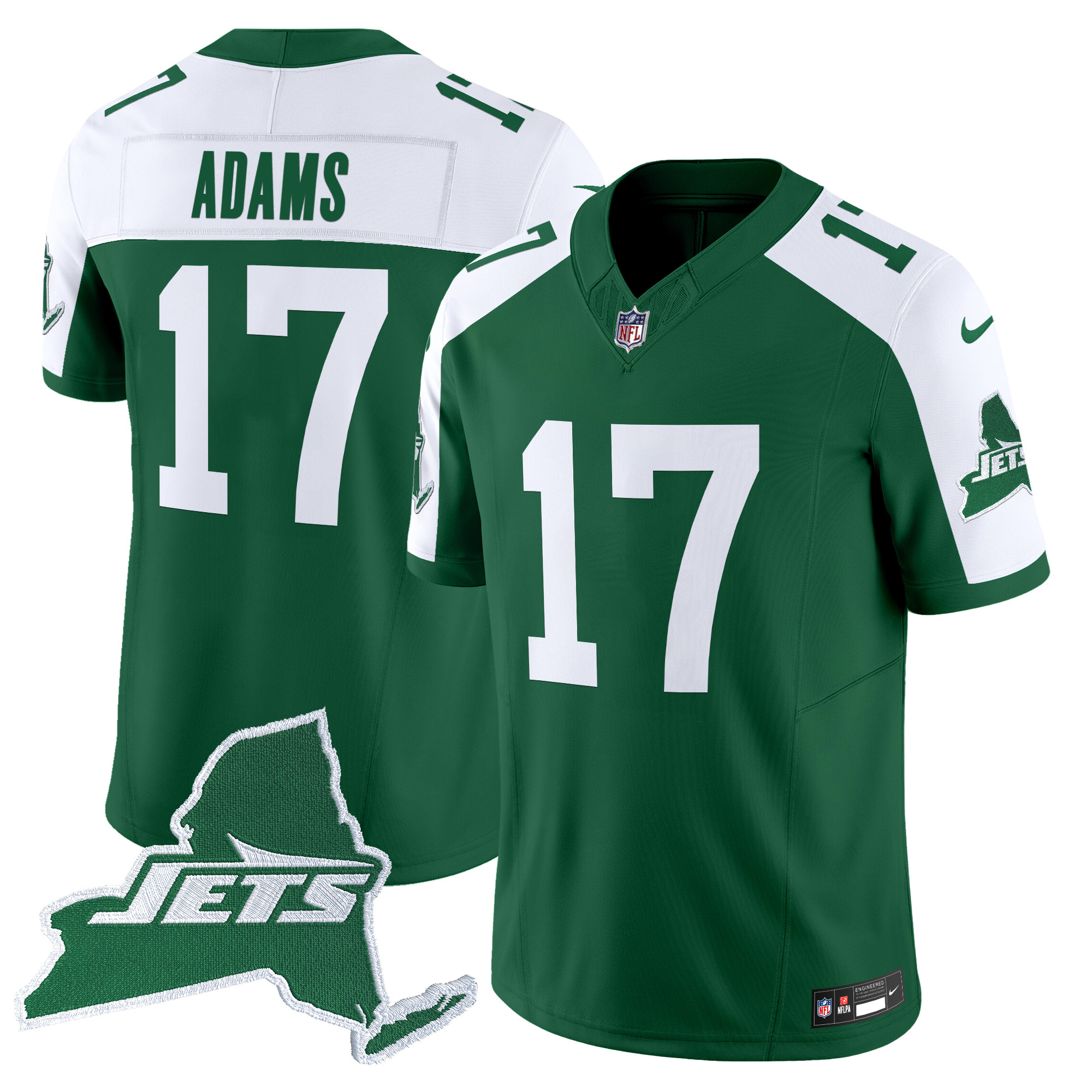Davante Adams Men's New York Jets Home Patch Vapor Legacy Limited Green Alternate Jersey - All Stitched