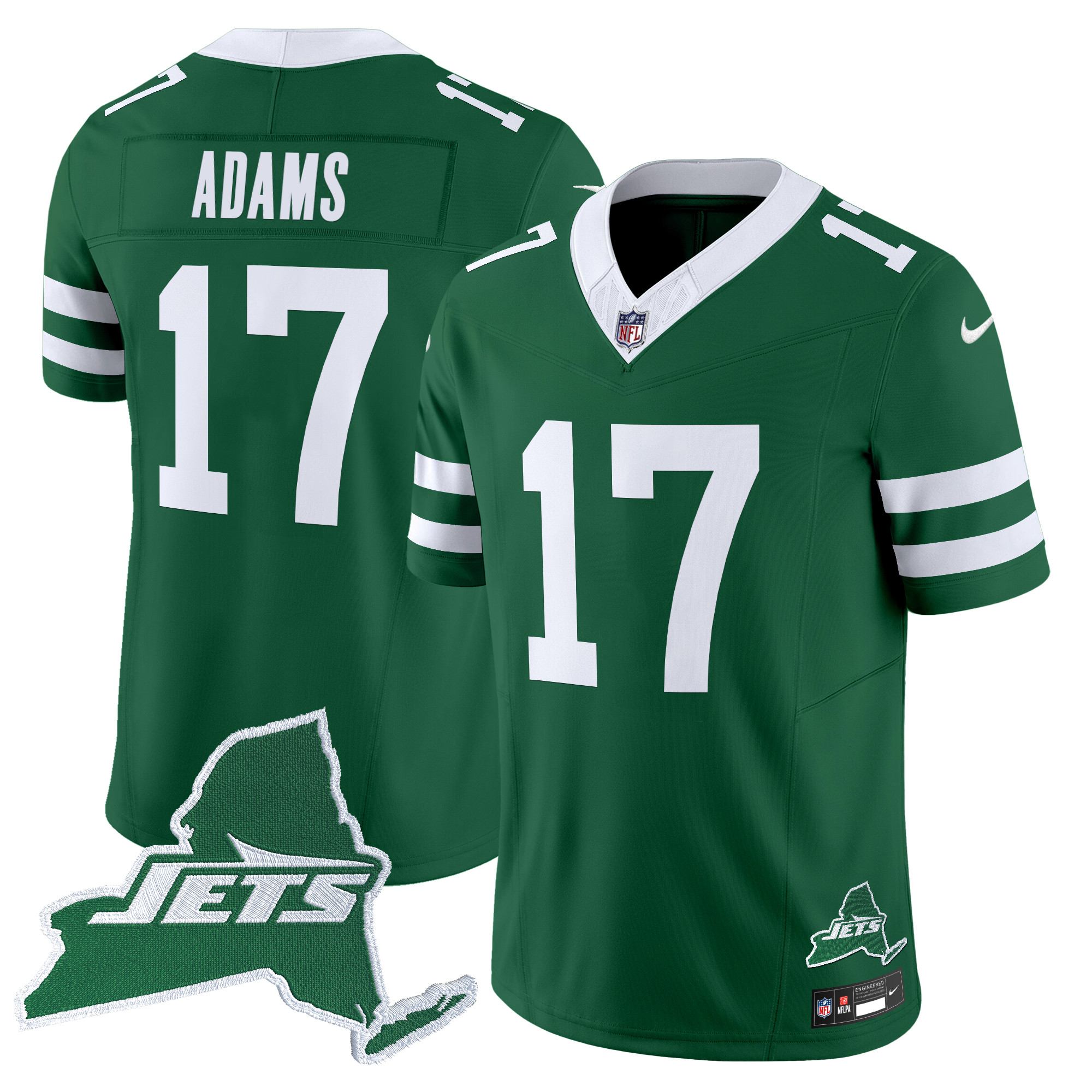 Davante Adams Men's New York Jets Home Patch Vapor Legacy Limited Green Jersey - All Stitched