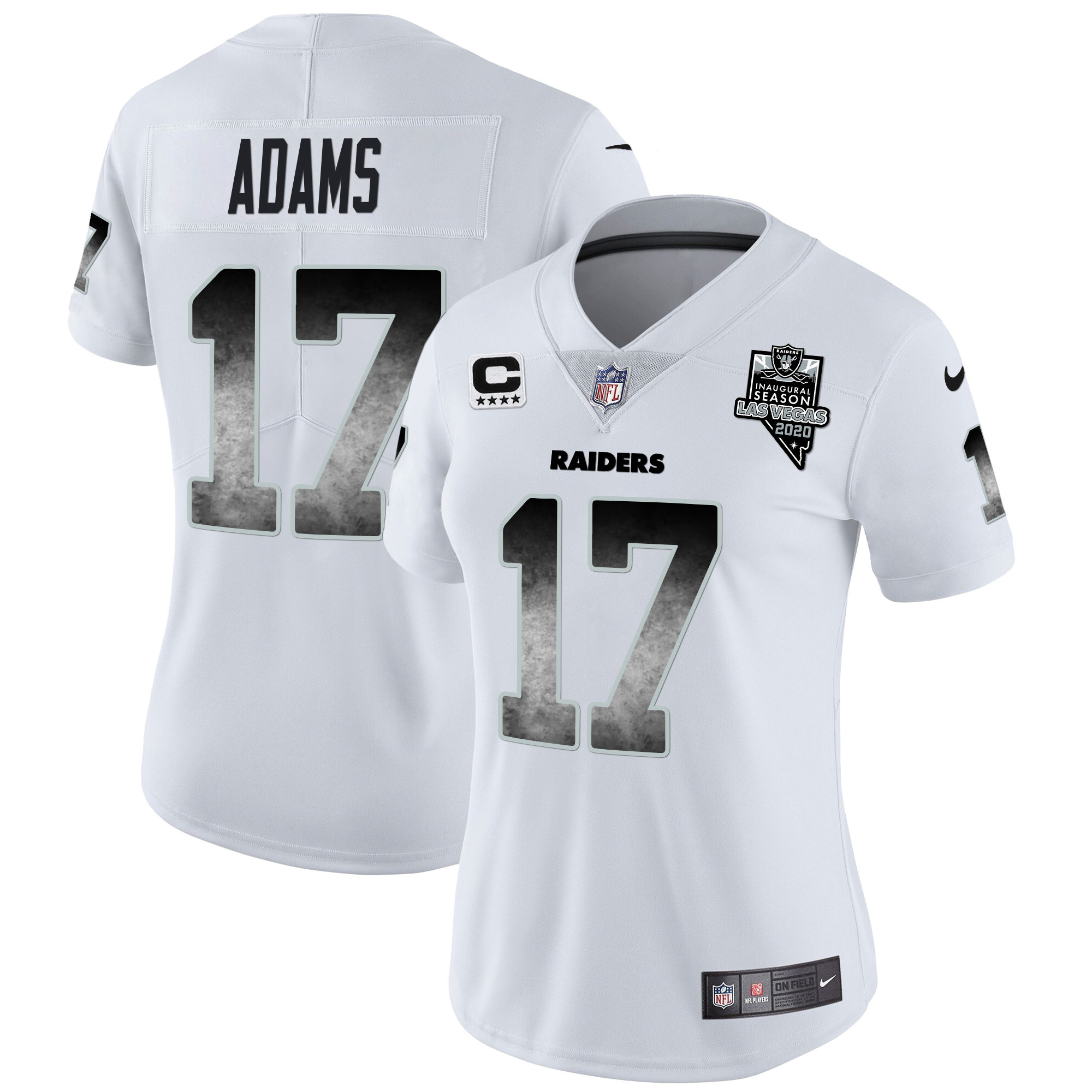 Davante Adams Women's Las Vegas Raiders Arch Smoke Vapor White Jersey - All Stitched