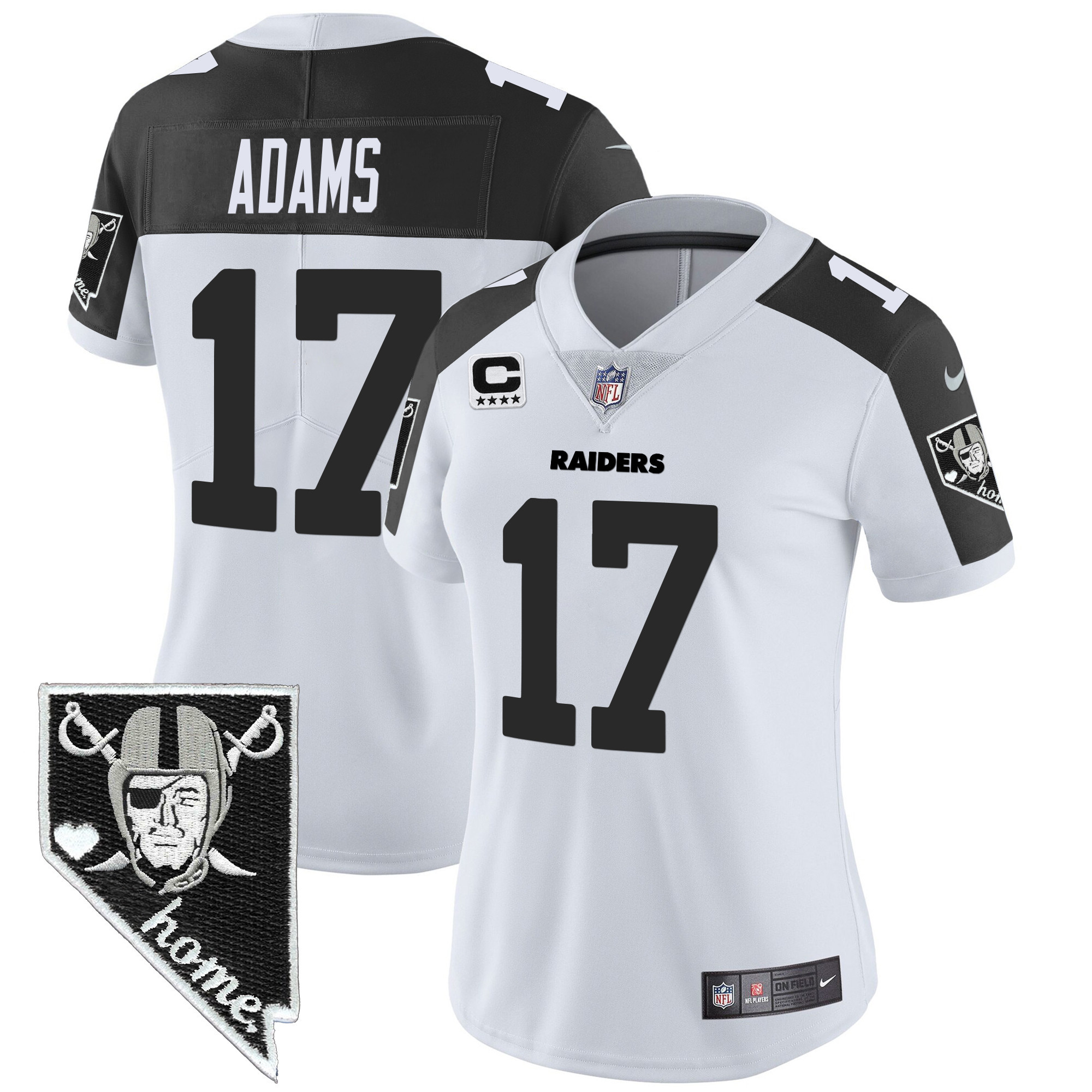 Davante Adams Women's Las Vegas Raiders Nevada Home Patch Vapor Inverted Jersey - All Stitched