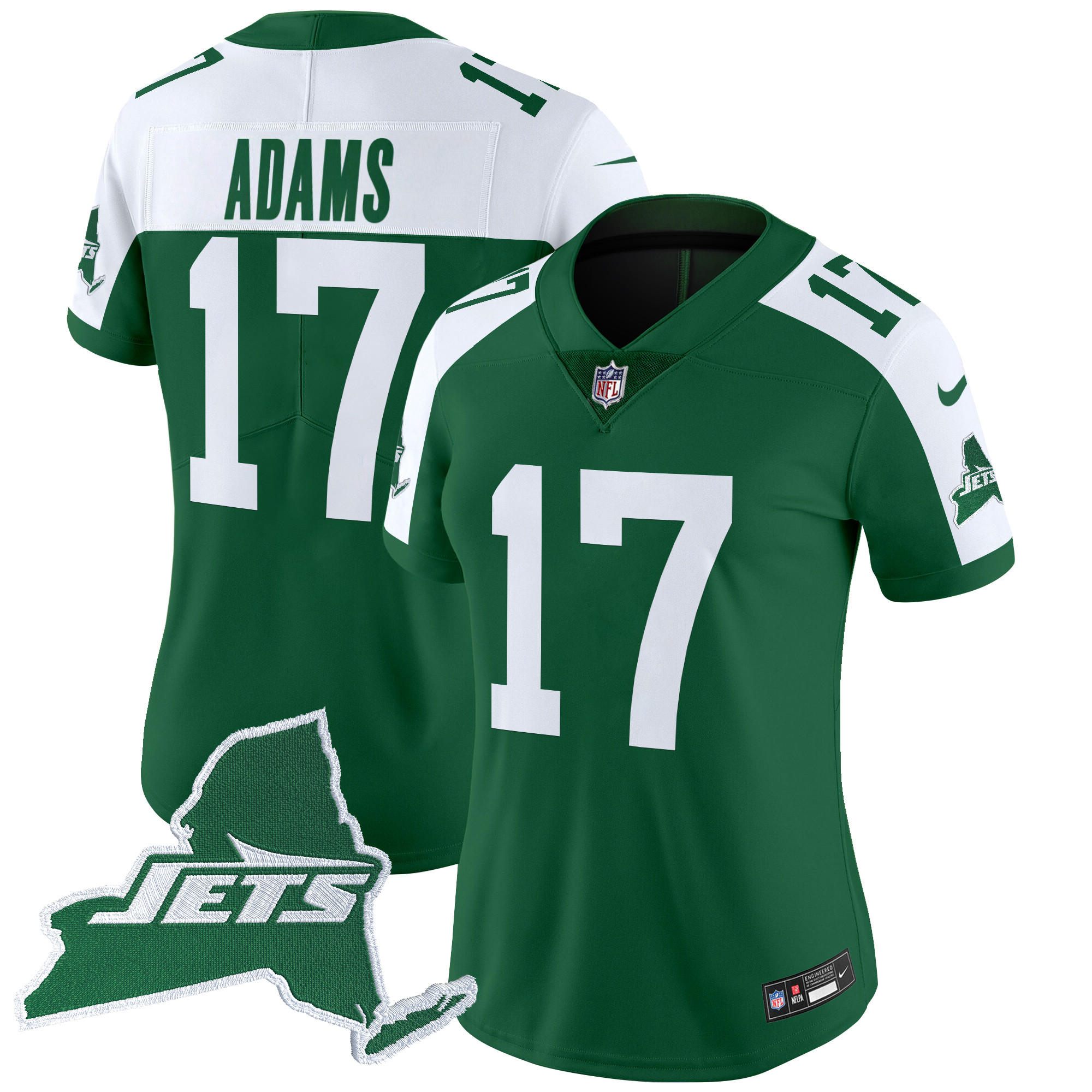 Davante Adams Women's New York Jets Home Patch Vapor Legacy Limited Green Alternate Jersey - All Stitched