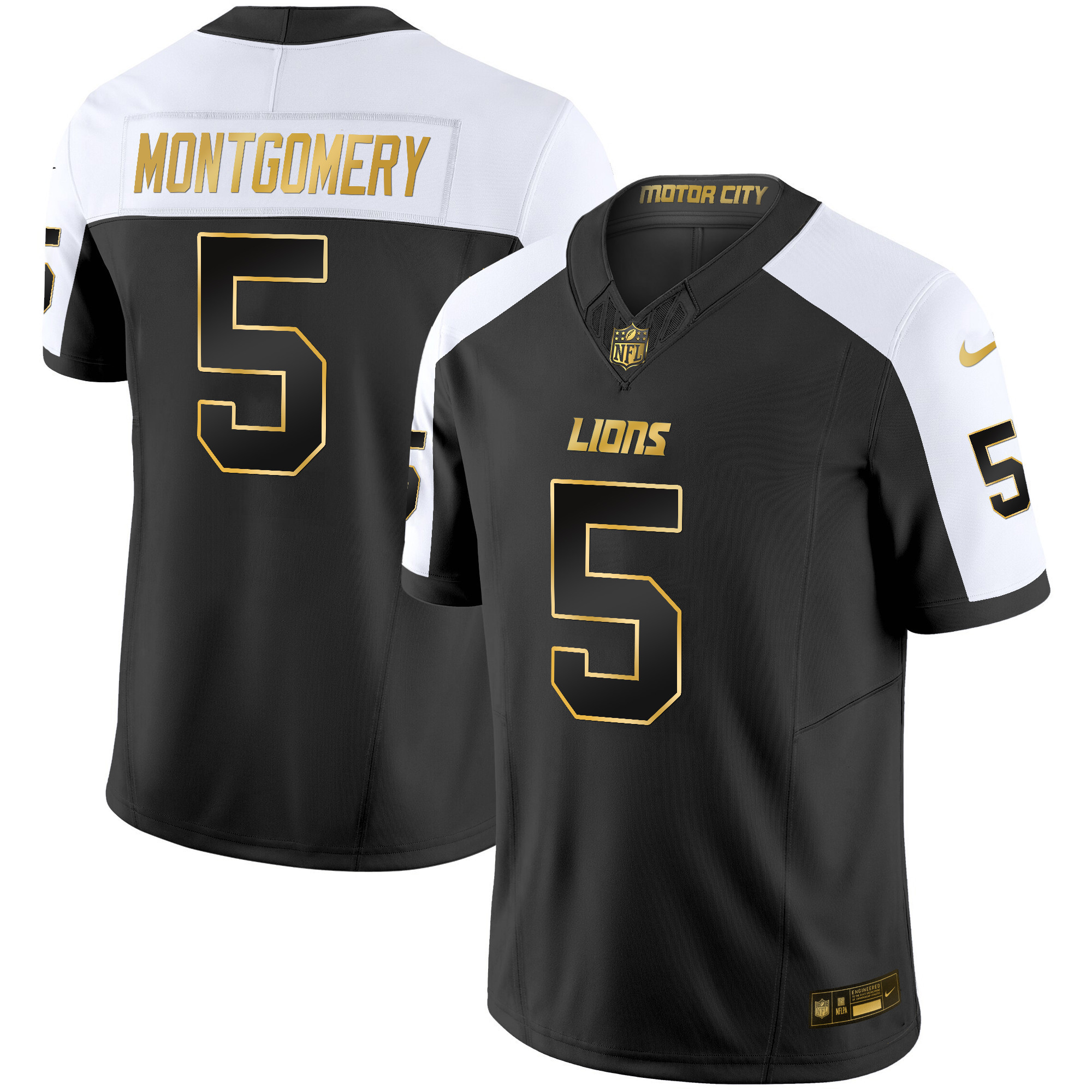 David Montgomery Men's Detroit Lions 2024 Gold Vapor Limited Alternate Jersey - All Stitched