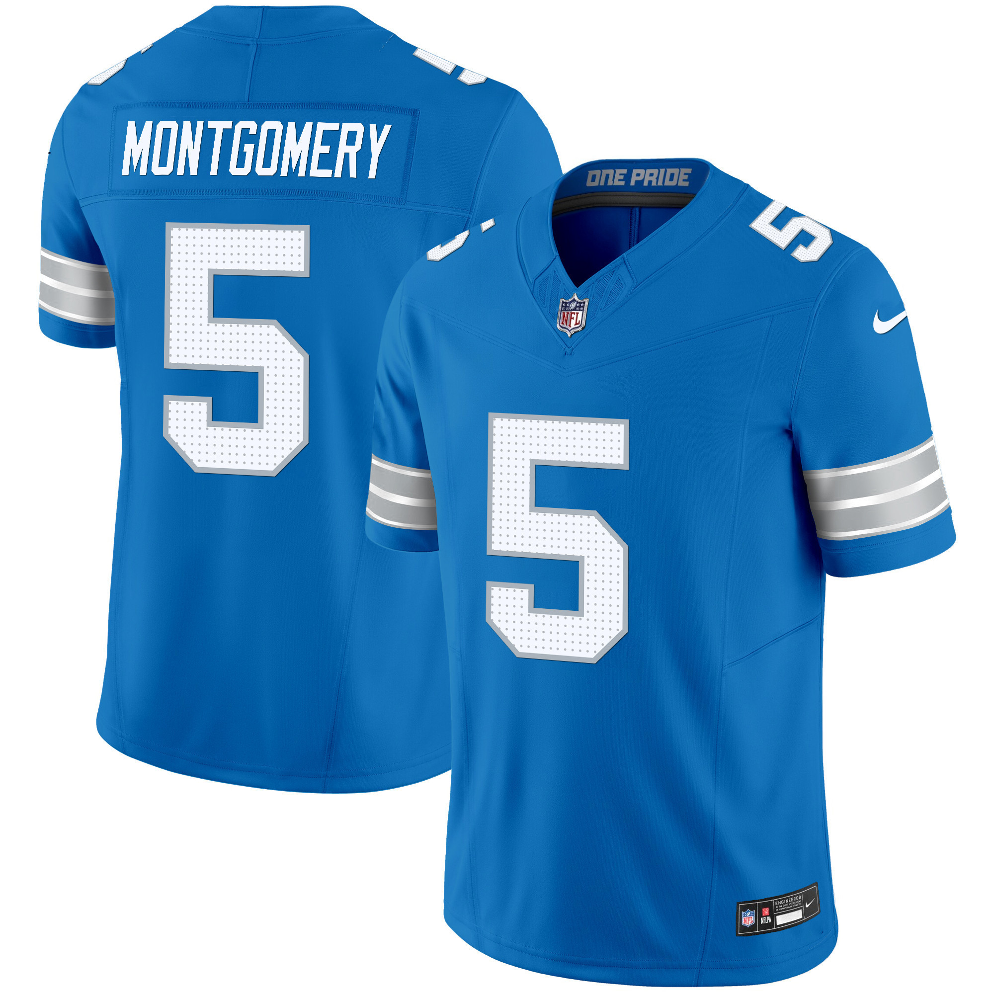 David Montgomery Men's Detroit Lions 2024 Vapor Limited Blue Jersey - All Stitched