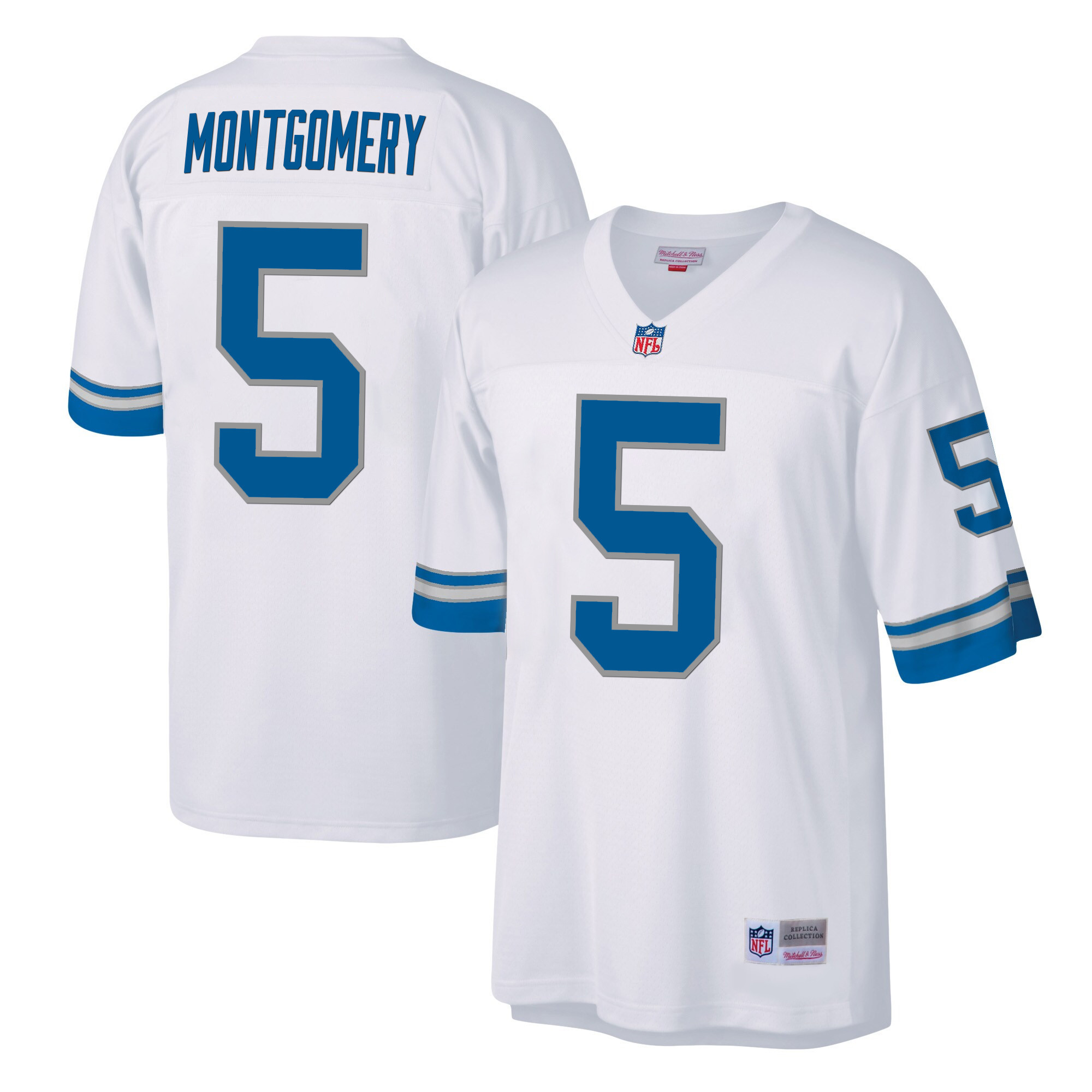 David Montgomery Men's Detroit Lions Big & Tall Legacy White Jersey - All Stitched