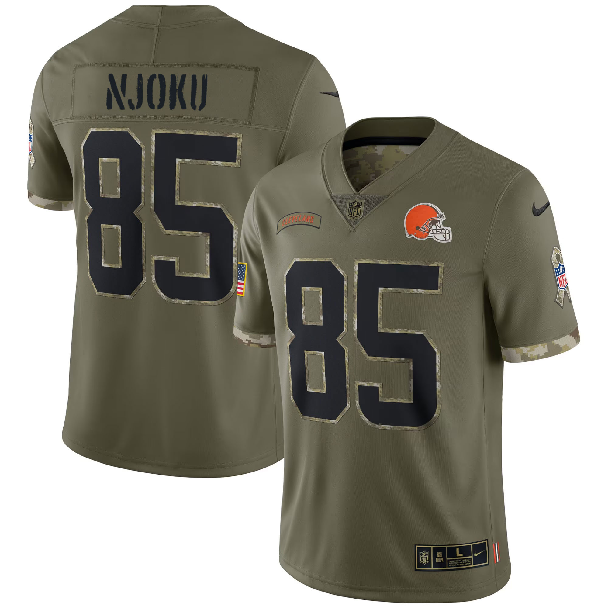 David Njoku Youth's Cleveland Browns 2022 Salute To Service Limited Salute To Service Jersey - All Stitched