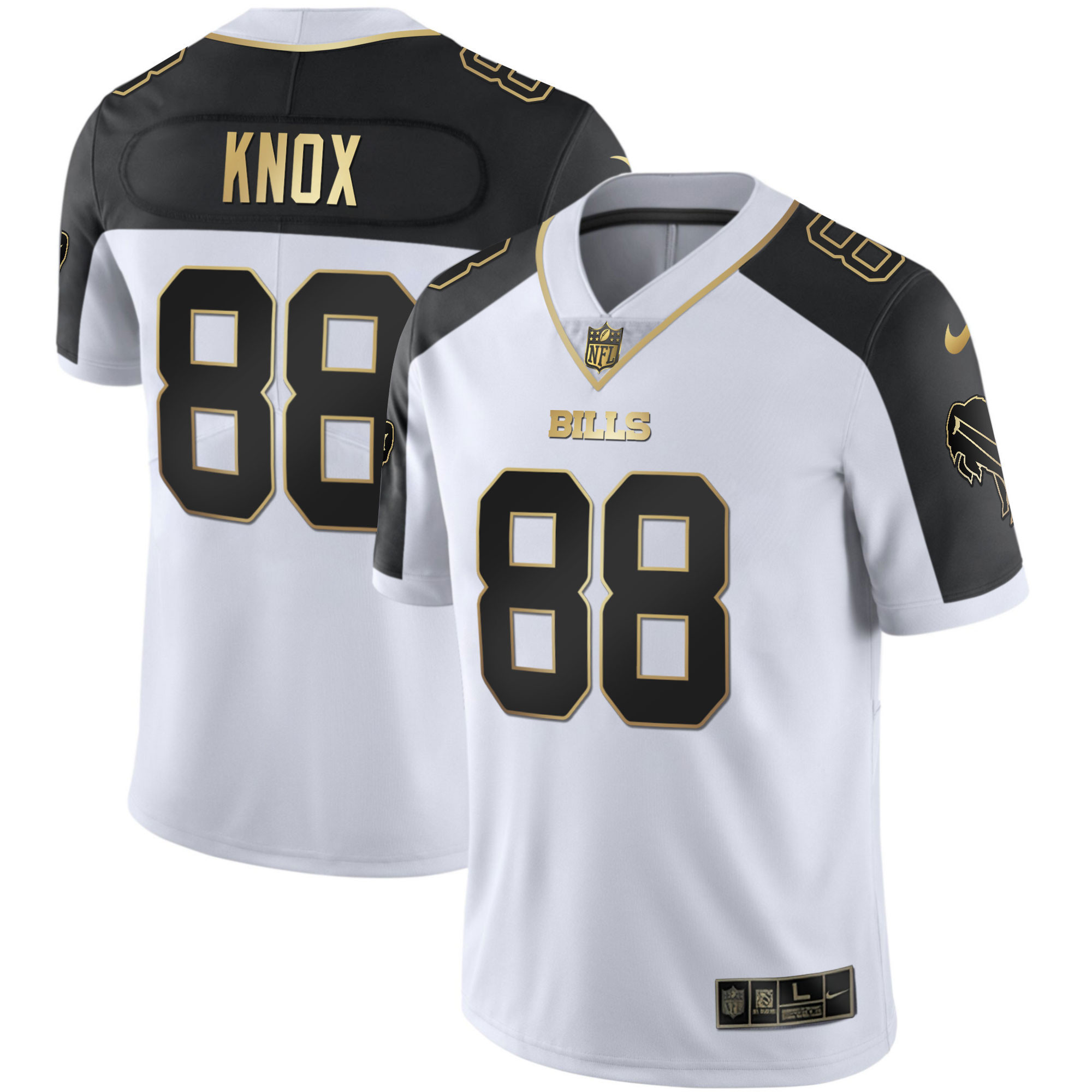Dawson Knox Men's Buffalo Bills Alternate Vapor Black Gold & Black Inverted Limited - All Stitched Black Inverted Jersey - All Stitched