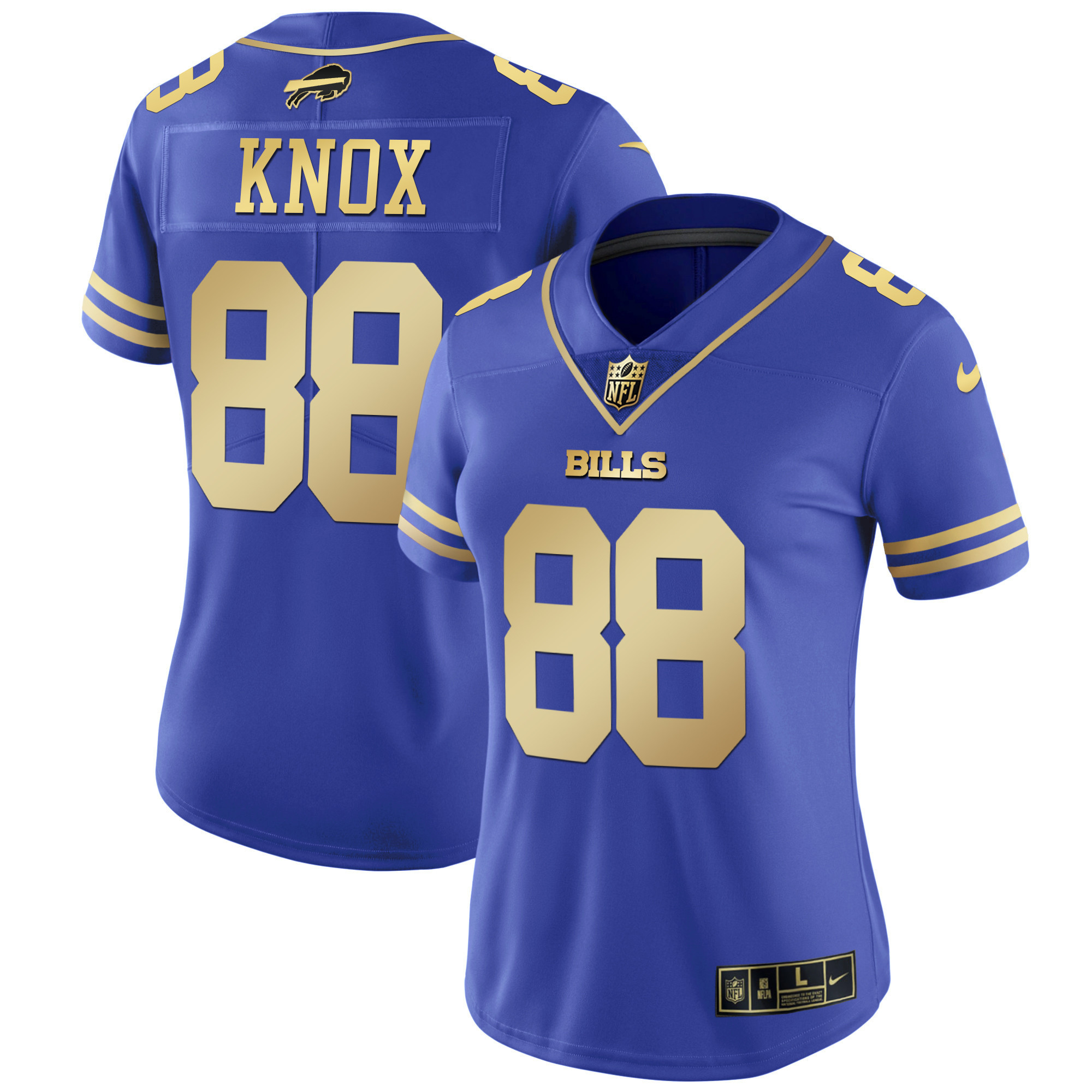 Dawson Knox Women's Buffalo Bills Black Red Vapor Royal Gold Jersey - All Stitched