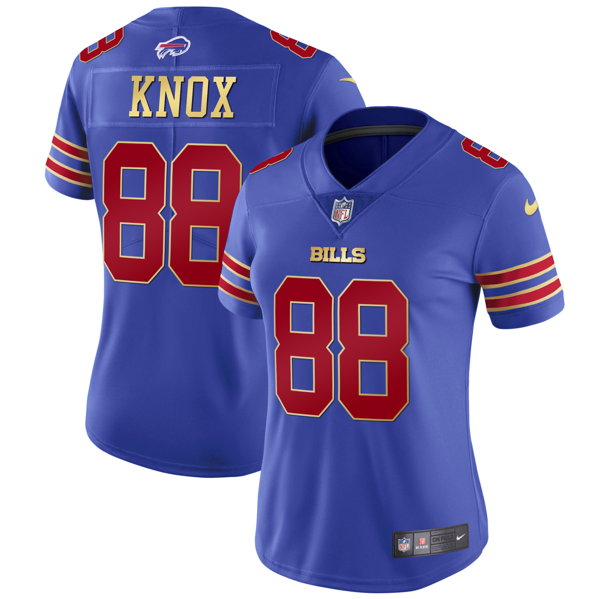 Dawson Knox Women's Buffalo Bills Black Red Vapor Royal Red Jersey - All Stitched