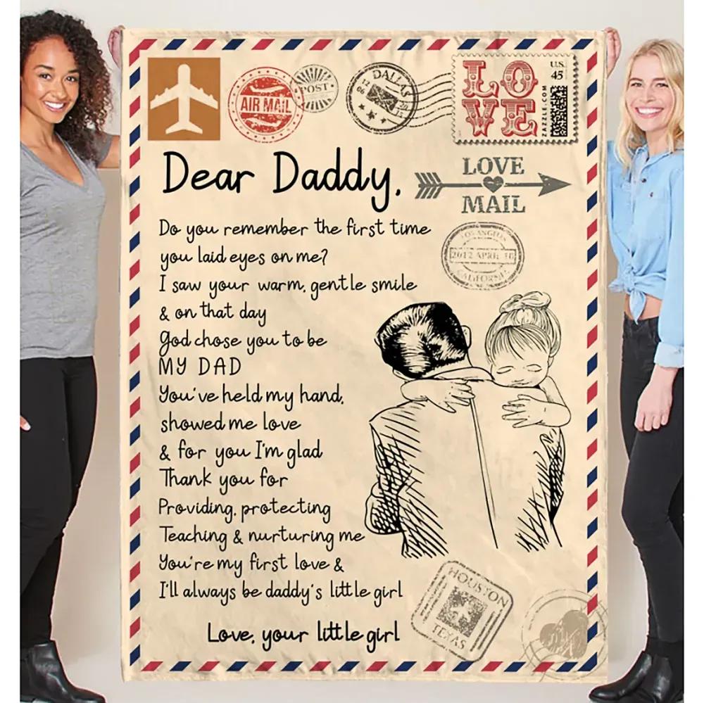 Dear Daddy Do You Remember The First Time Fleece Quilt Blanket Father And Daughter Gifts - TopBestClothing