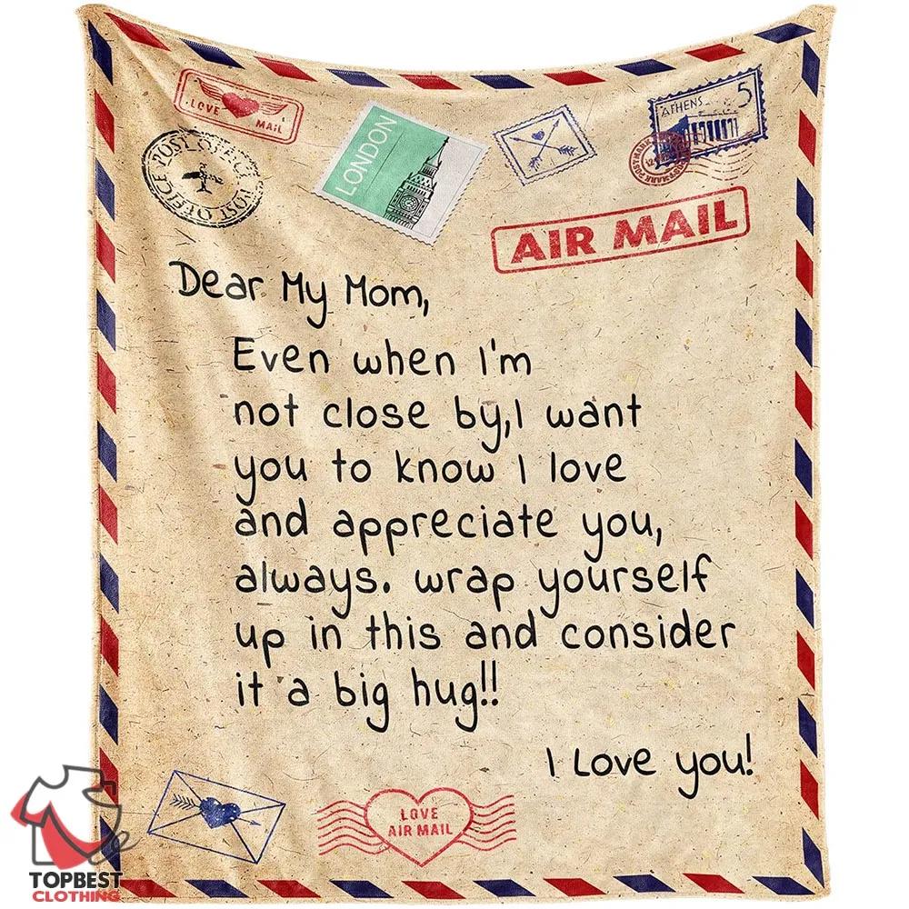 Dear My Mom Letter From London Fleece Quilt Blanket Sentimental Gifts For Mom From Daughter - TopBestClothing