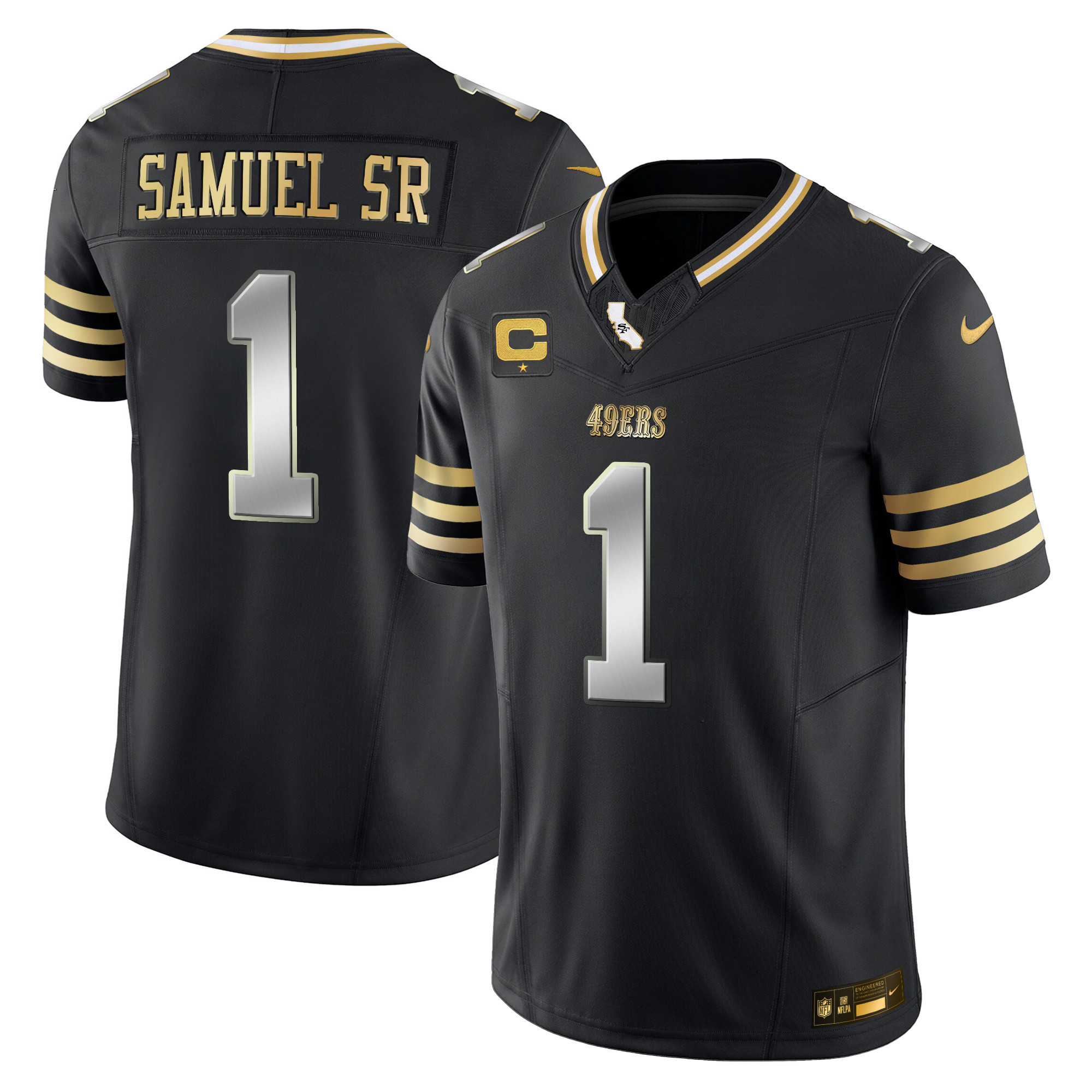 Deebo Samuel Men's San Francisco 49ers 2024 Gold Vapor Black Limited Jersey - All Stitched