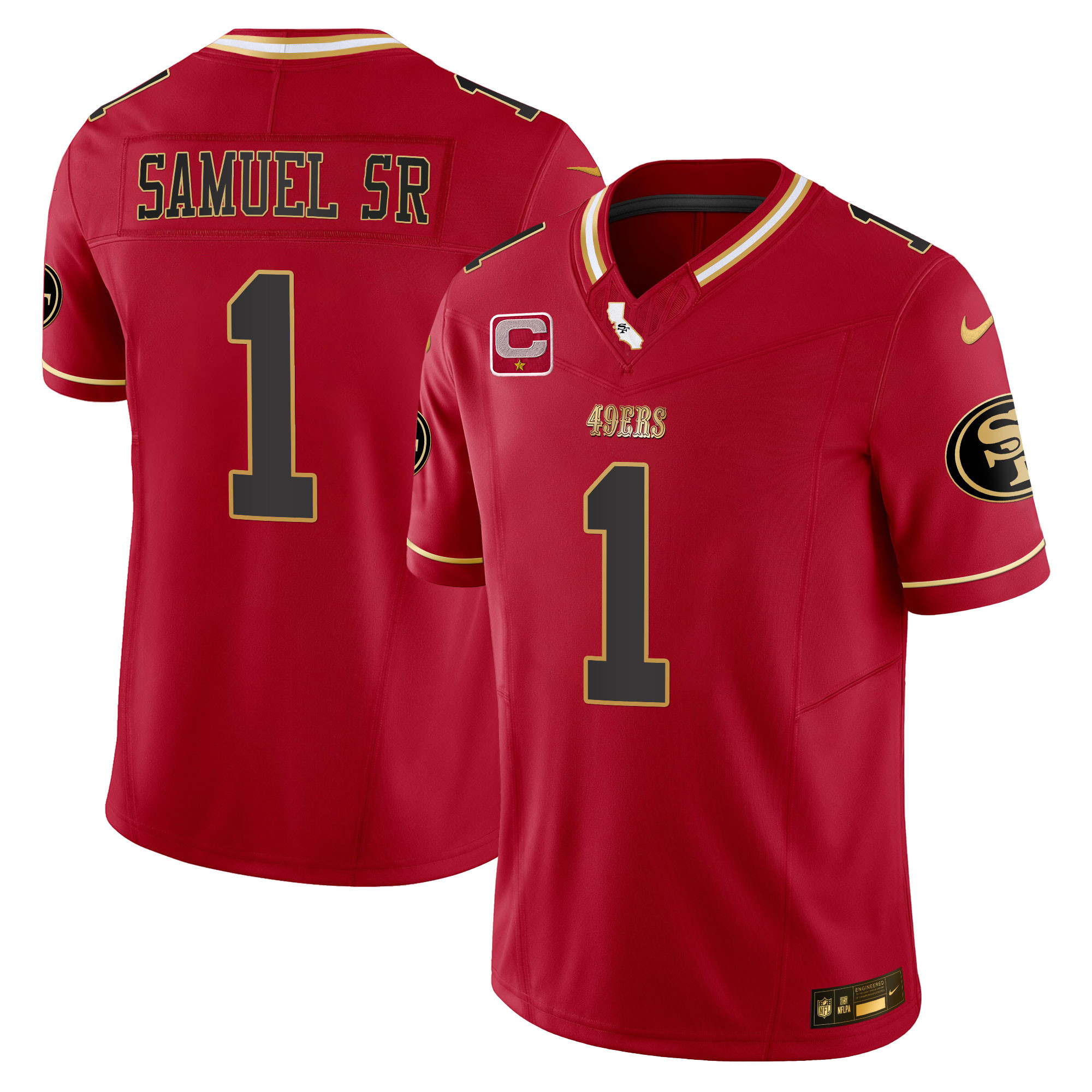 Deebo Samuel Men's San Francisco 49ers 2024 Gold Vapor Scarlet Limited Jersey - All Stitched