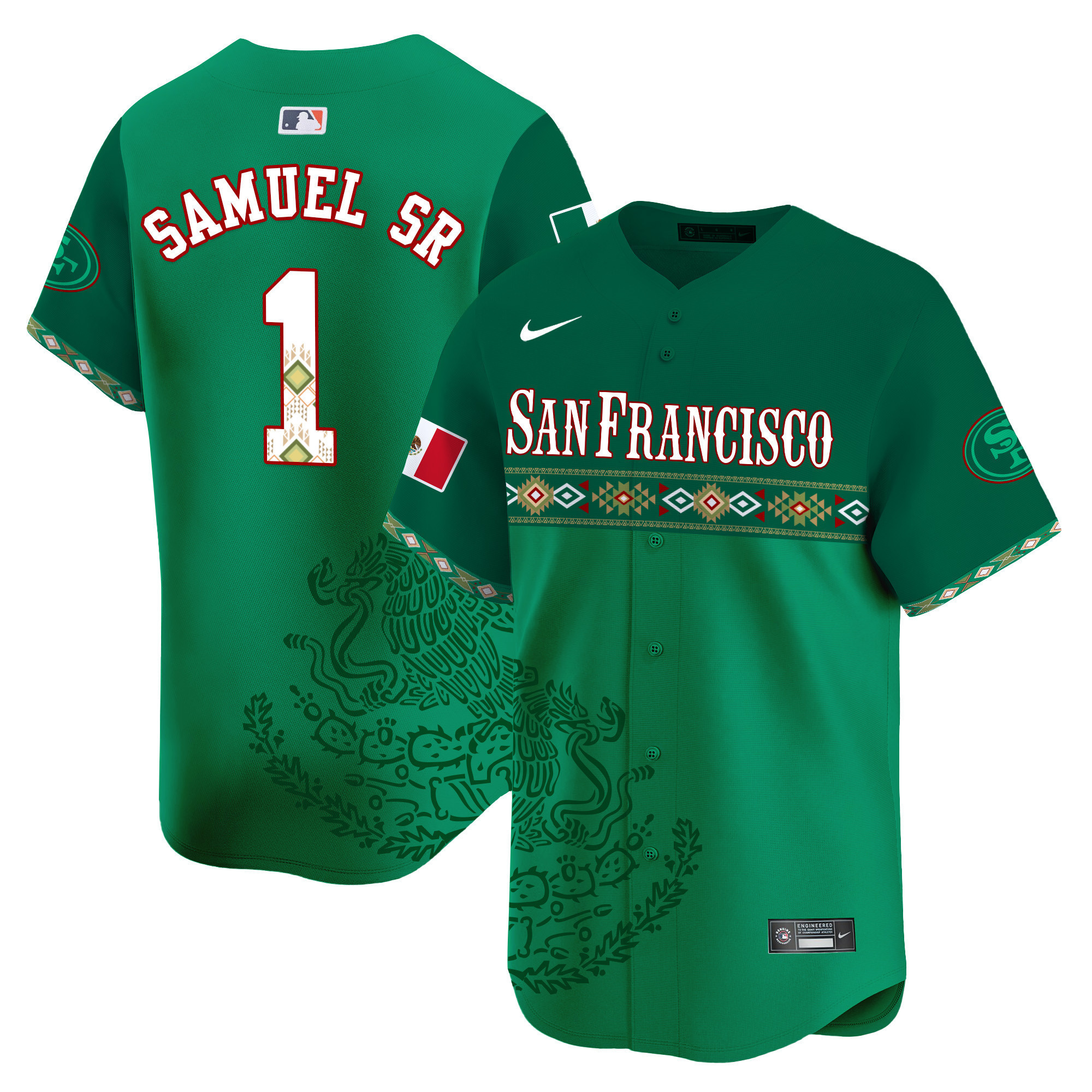 Deebo Samuel Men's San Francisco 49ers Mexico Vapor Premier Limited Jersey - Printed Green Jersey - All Stitched