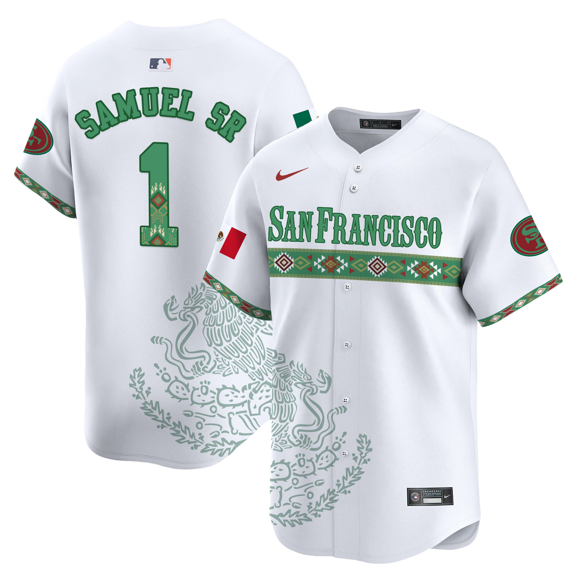 Deebo Samuel Men's San Francisco 49ers Mexico Vapor Premier Limited Jersey - Printed White Jersey - All Stitched